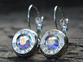 Lever back bullet earrings 10mm Aurora Borealis (etsy image id: 5105834678)