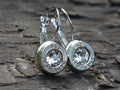 Lever back bullet earrings 10mm Clear Cubic Zirconia (etsy image id: 5105869288)