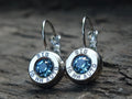Lever back bullet earrings 10mm Clear Aquamarine (etsy image id: 5105879432)