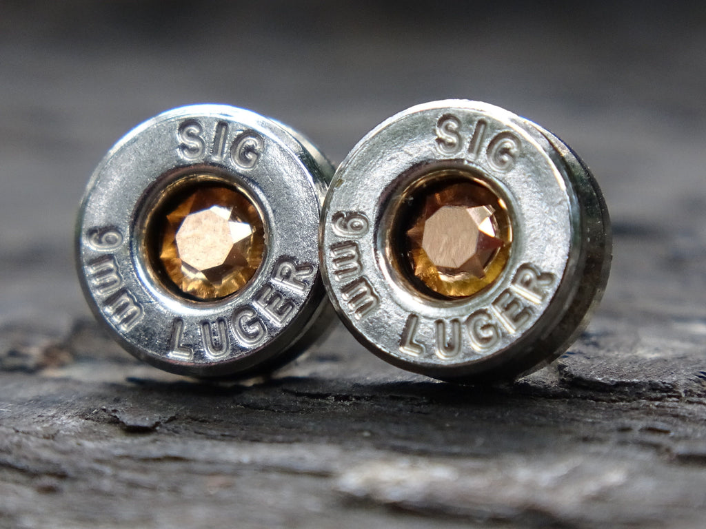 Bullet Necklace pendant & earring set 9mm Rose Gold (etsy image id: 5153923771)
