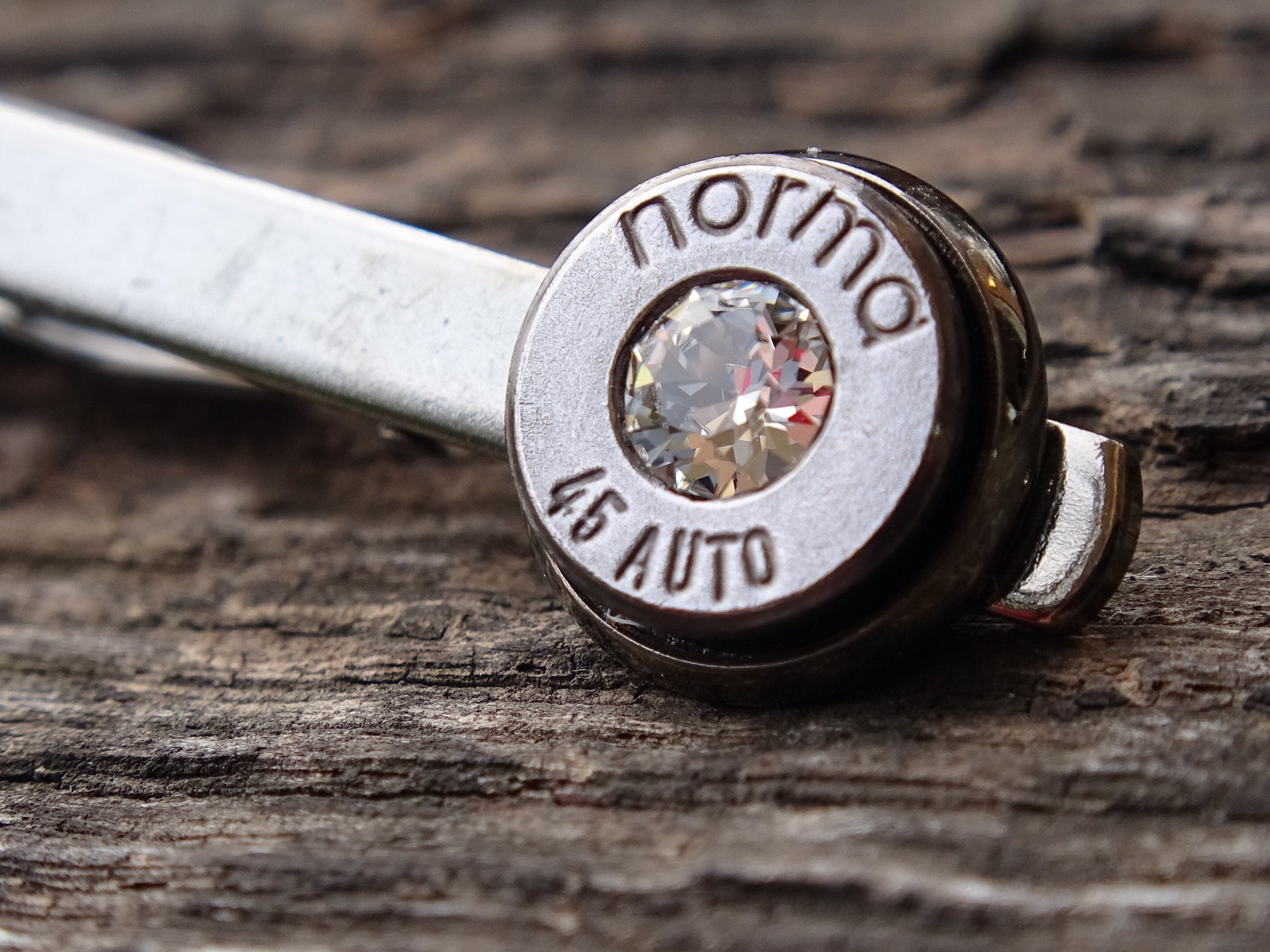 Bullet cufflinks & tie clip set gun metal garnet (etsy image id: 5815548276)