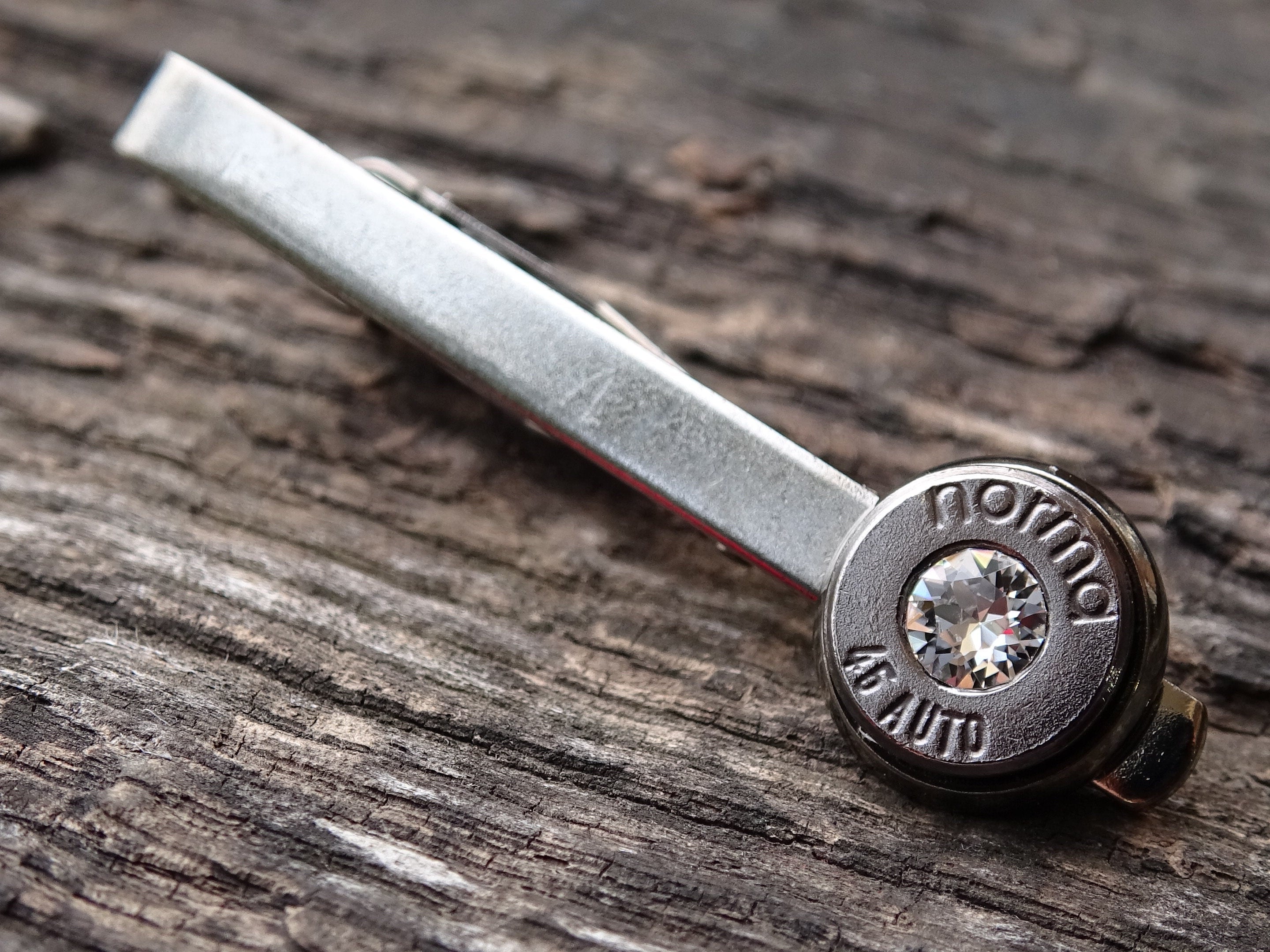 Bullet tie clip .45 gun metal cz (etsy image id: 5815562358)