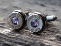 Bullet cufflinks .45 ACP gun metal tanzanite (etsy image id: 5815639110)