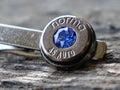 Bullet tie clip .45 gun metal sapphire (etsy image id: 5815704404)