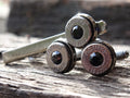 Bullet cufflinks & tie clip set gun metal onyx (etsy image id: 5815793438)