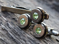 Bullet cufflinks & tie clip set gun metal peridot (etsy image id: 5863813111)