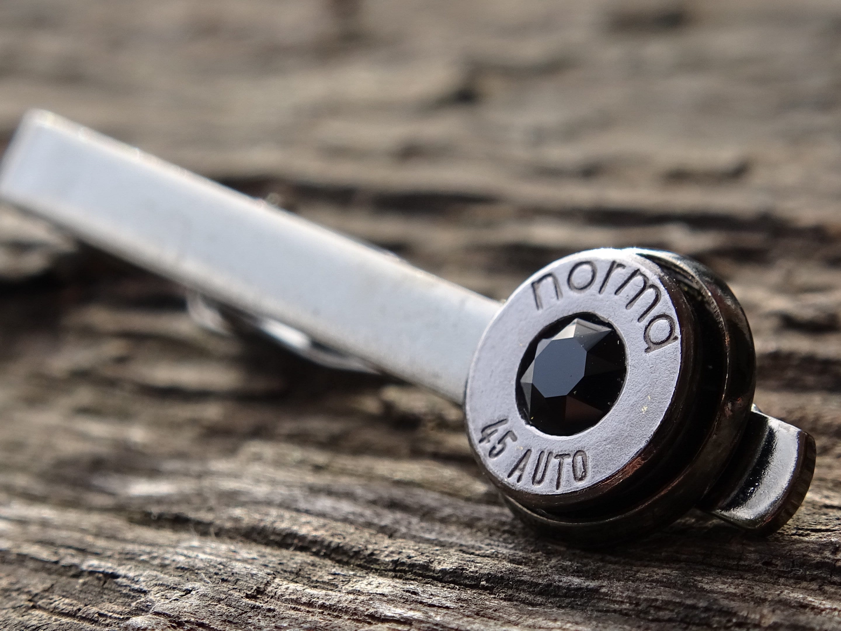 Bullet cufflinks & tie clip set gun metal onyx (etsy image id: 5863879193)