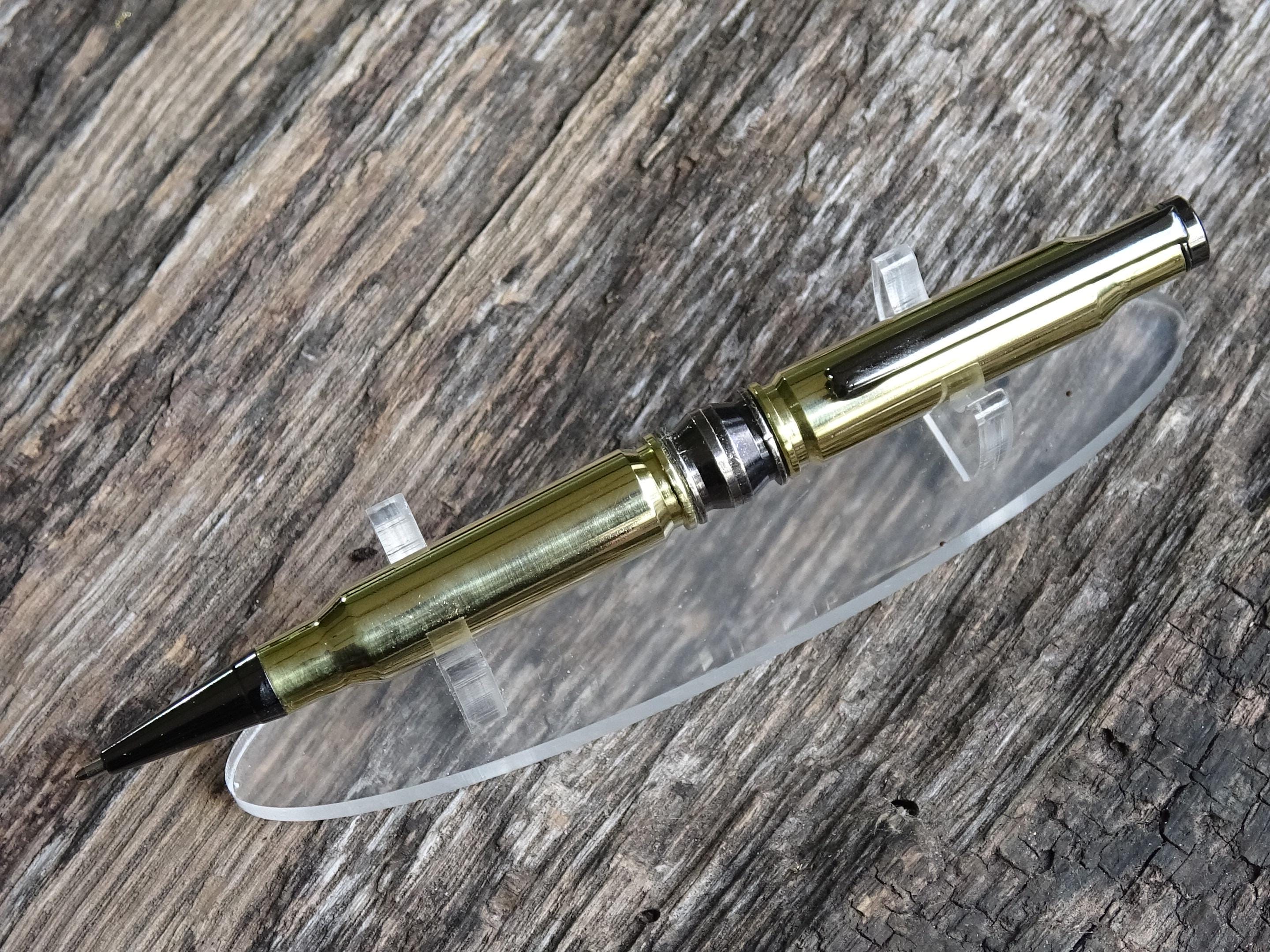 Bullet pen 308 brass & black gun metal (etsy image id: 6429468532)