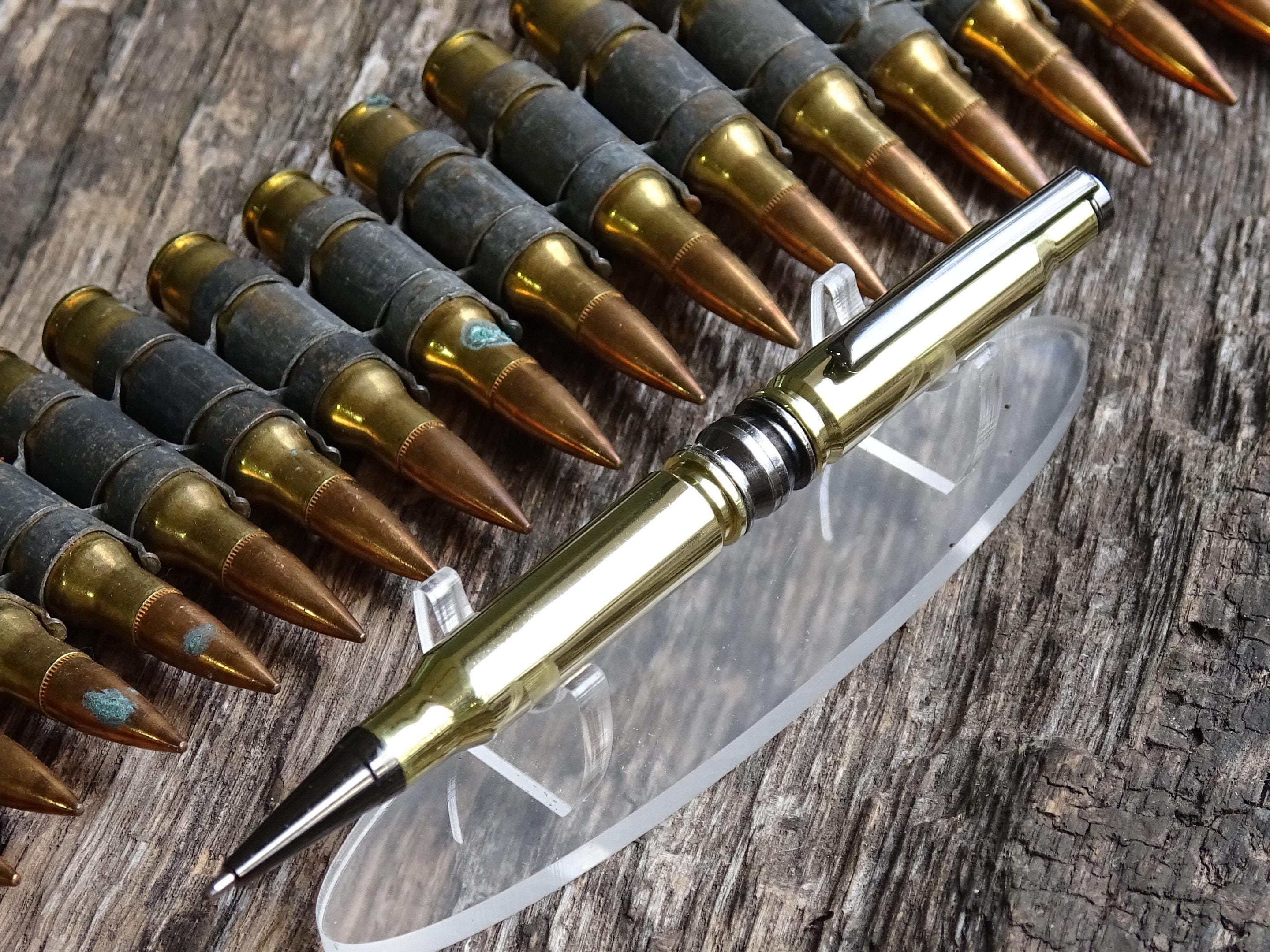 Bullet pen 308 brass & black gun metal (etsy image id: 6429469636)