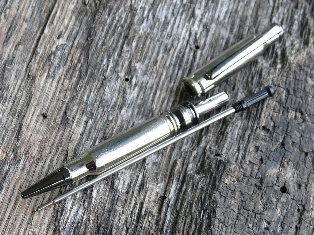Bullet pen 308 Silver & black __etsy:6429513994