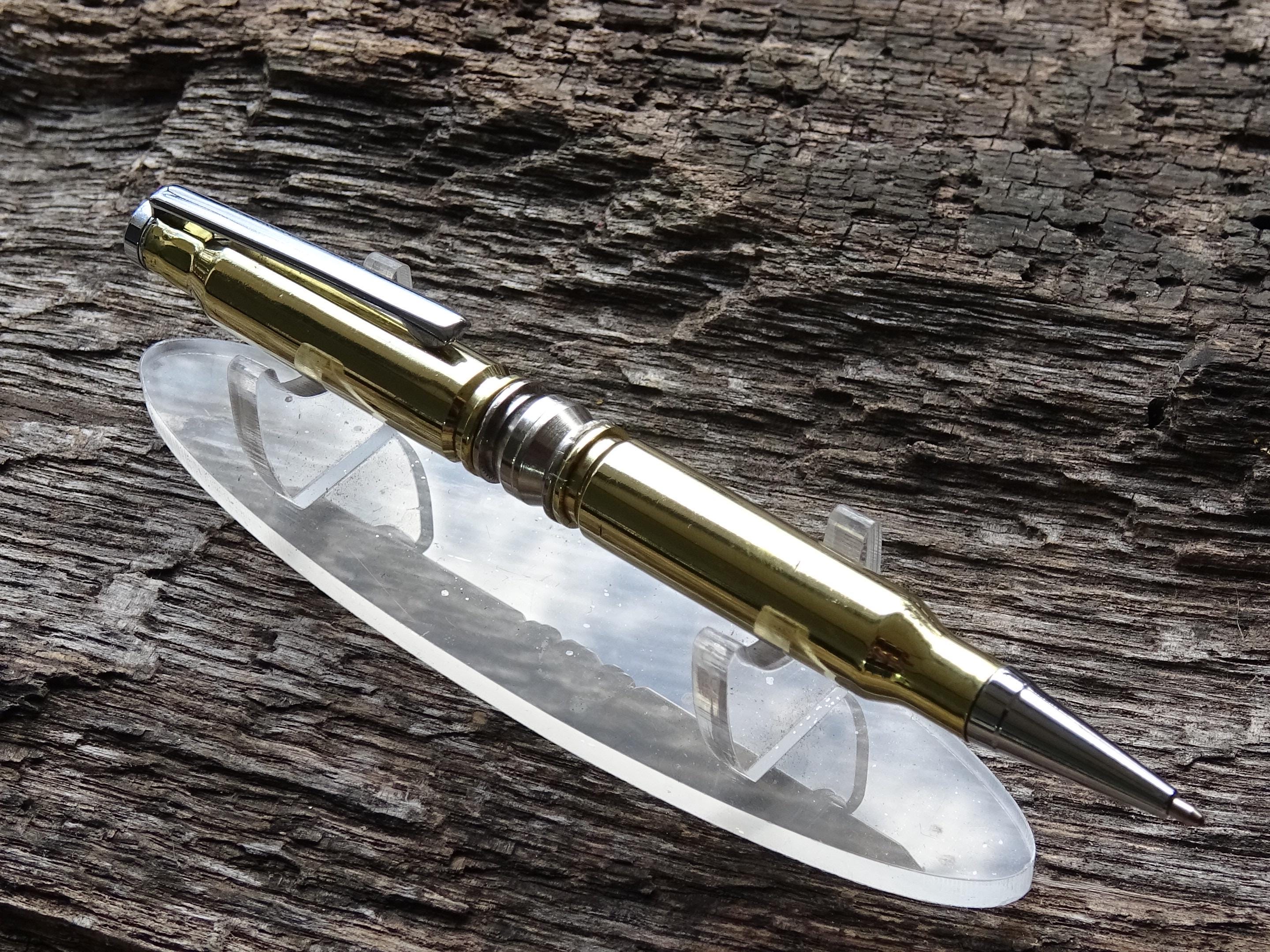 Bullet pen 308 brass & silver (etsy image id: 6477556165)
