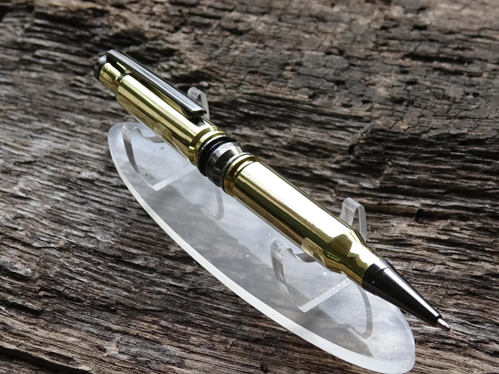 Bullet pen 308 brass & black gun metal (etsy image id: 6477565899)