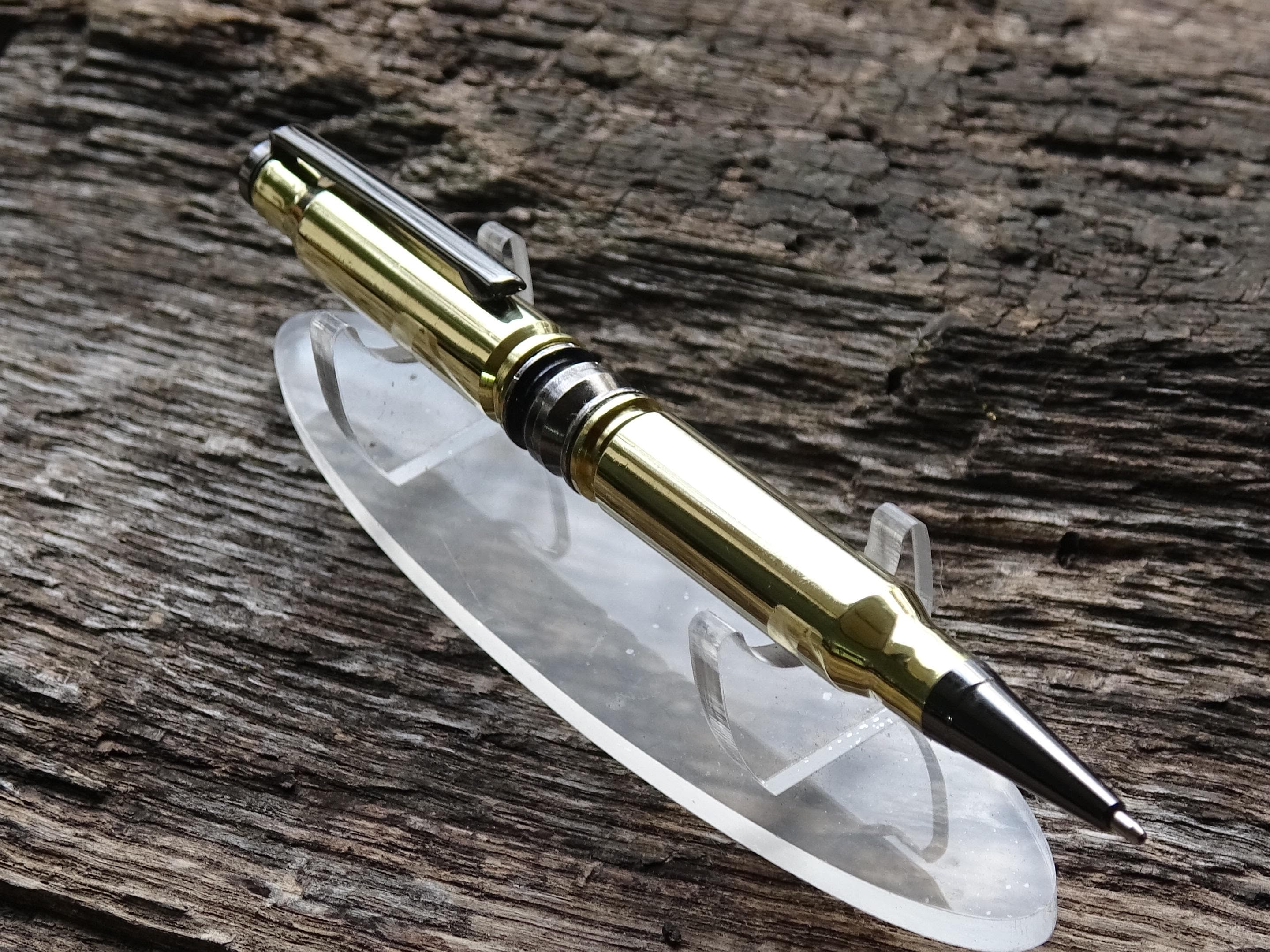 Bullet pen 308 brass & black gun metal (etsy image id: 6477565899)