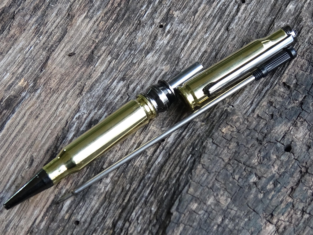 Bullet pen 308 brass & black gun metal (etsy image id: 6477566875)