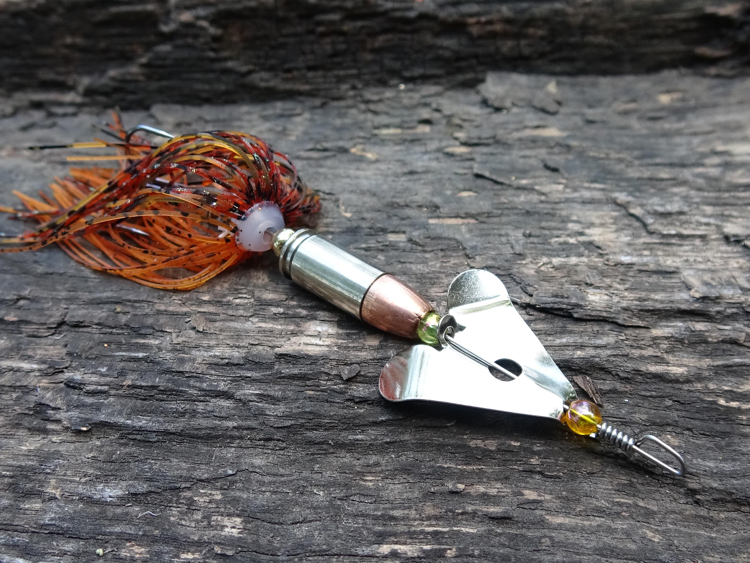 James Henry Bullet Fishing Lure 9mm luger in-line fire craw silver (etsy image id: 6862823078)