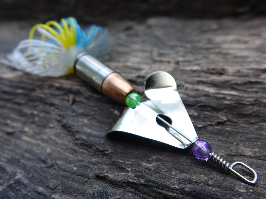 3 pack James Henry Bullet Fishing Lure 9mm Luger in-line Silver (etsy image id: 6862848214)