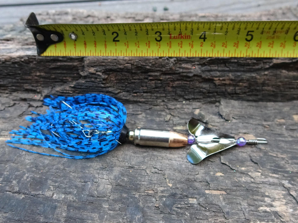 3 pack James Henry Bullet Fishing Lure 9mm Luger in-line Silver (etsy image id: 6862848824)