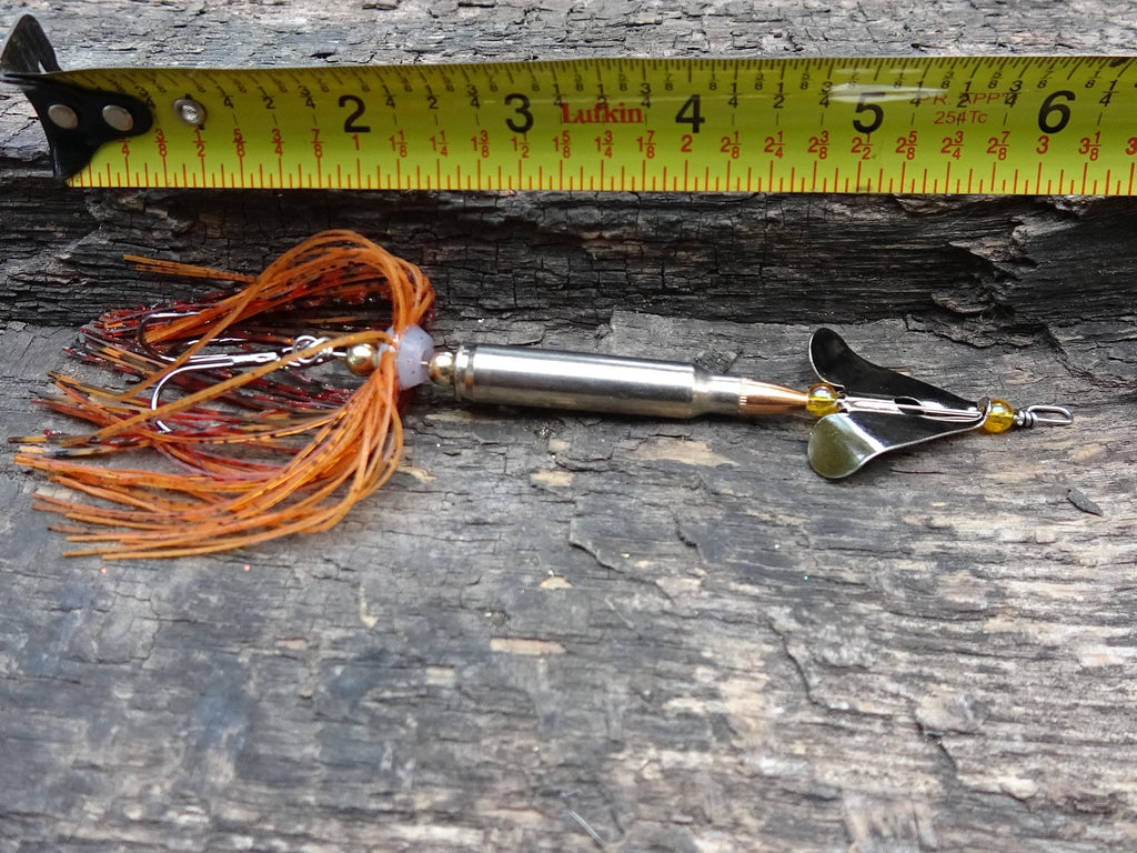 James Henry Bullet Fishing Lure 5.56/.223 fire craw silver (etsy image id: 6862861614)