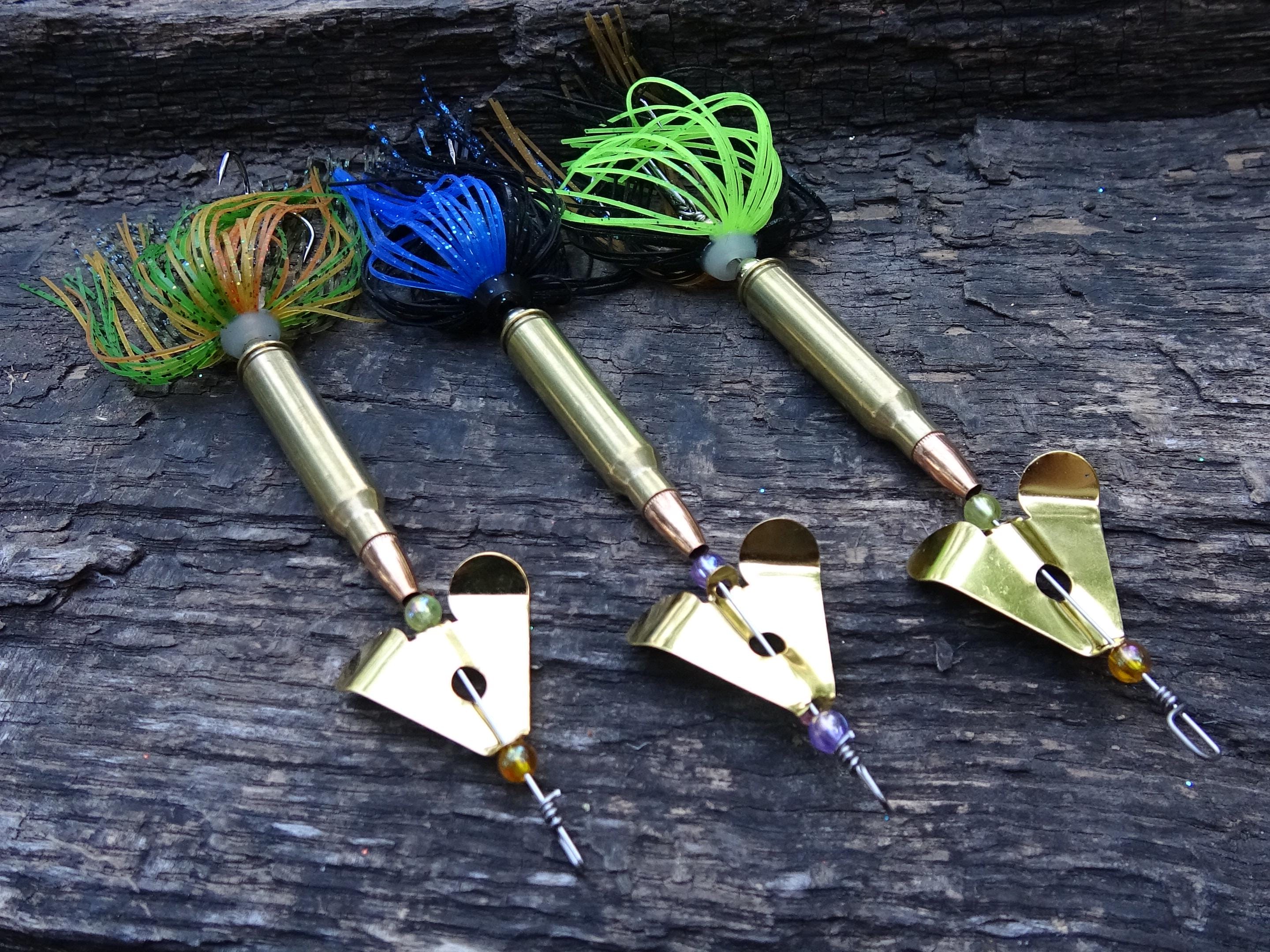 3 pack James Henry Bullet Fishing Lure 5.56/.223 in-line brass (etsy image id: 6862909012)