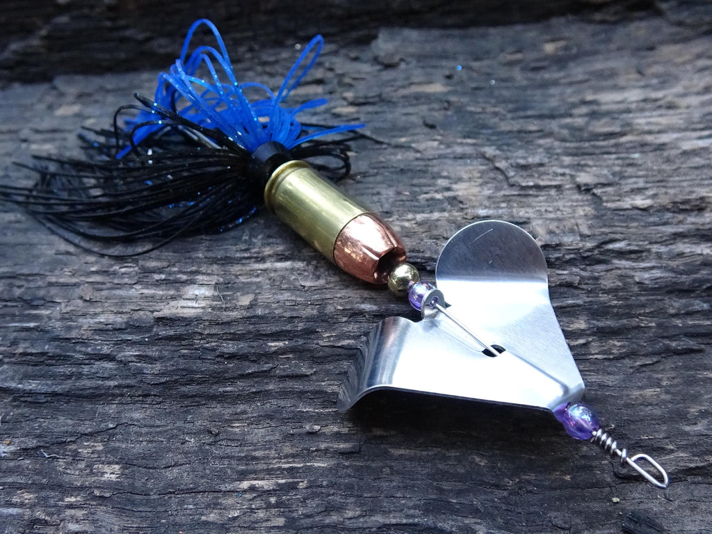James Henry Bullet Fishing Lure .45 ACP in-line Black/Blue Brass (etsy image id: 6862920084)