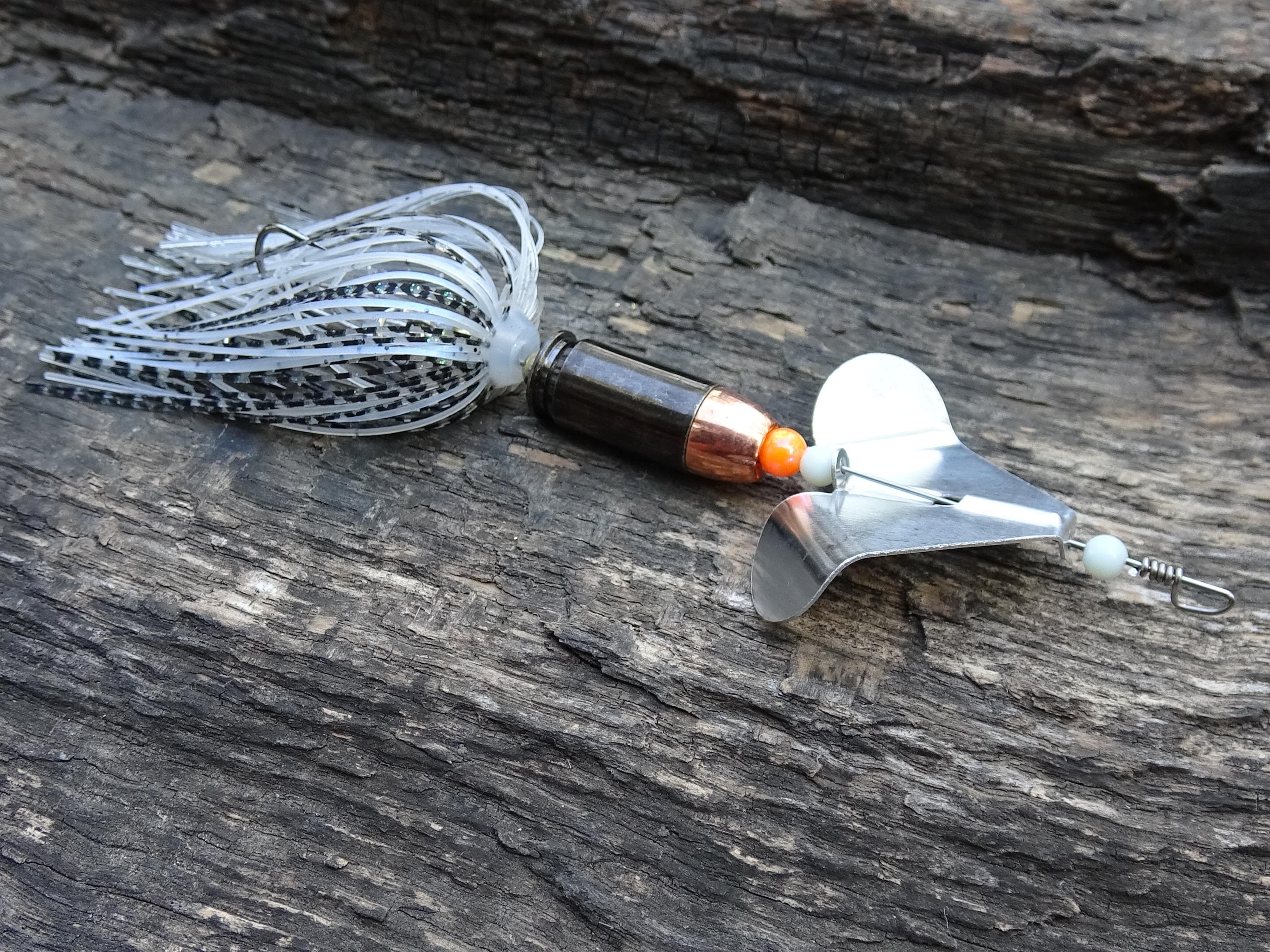 3 pack James Henry Bullet Fishing Lure .45 ACP in-line Gun metal (etsy image id: 6910696891)