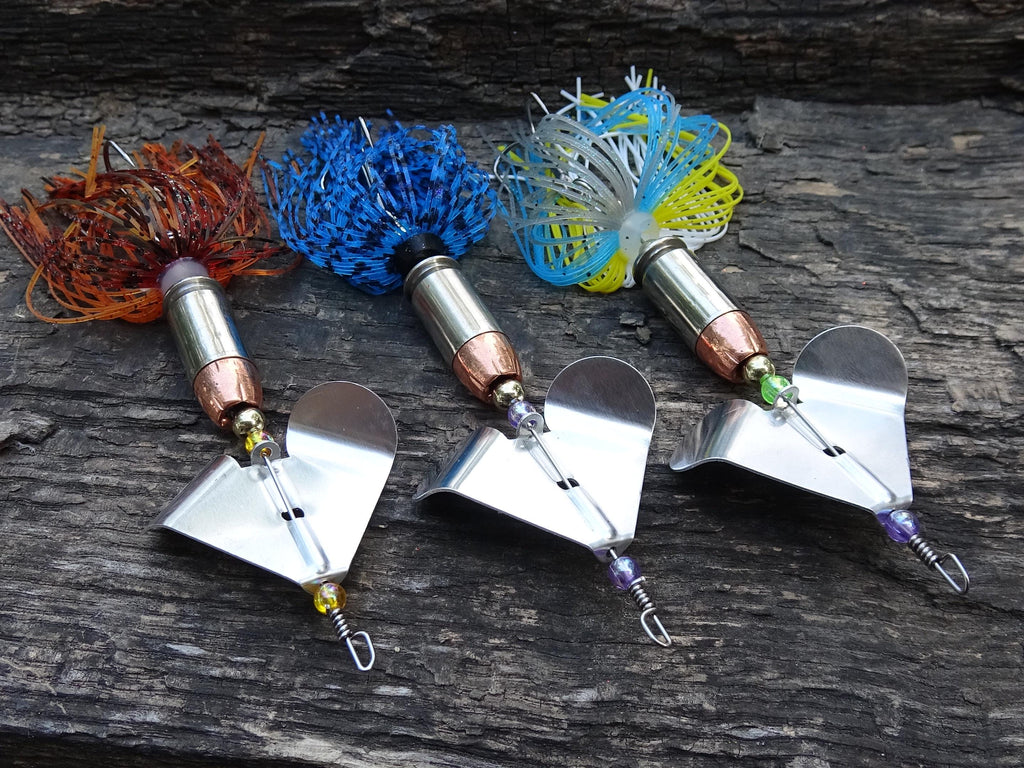 3 pack James Henry Bullet Fishing Lure .45 ACP in-line Silver (etsy image id: 6910755007)