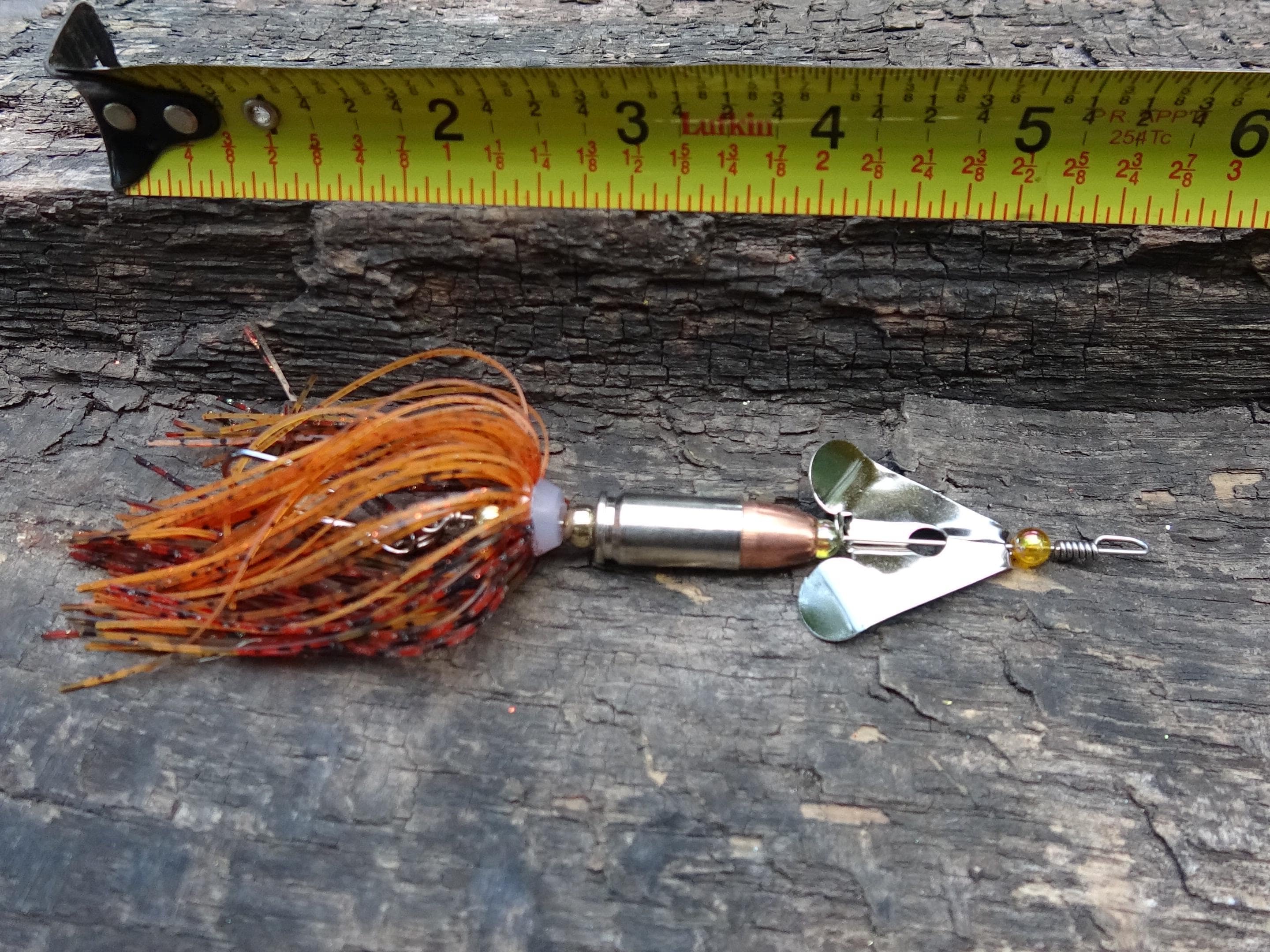 James Henry Bullet Fishing Lure 9mm luger in-line fire craw silver (etsy image id: 6910806103)