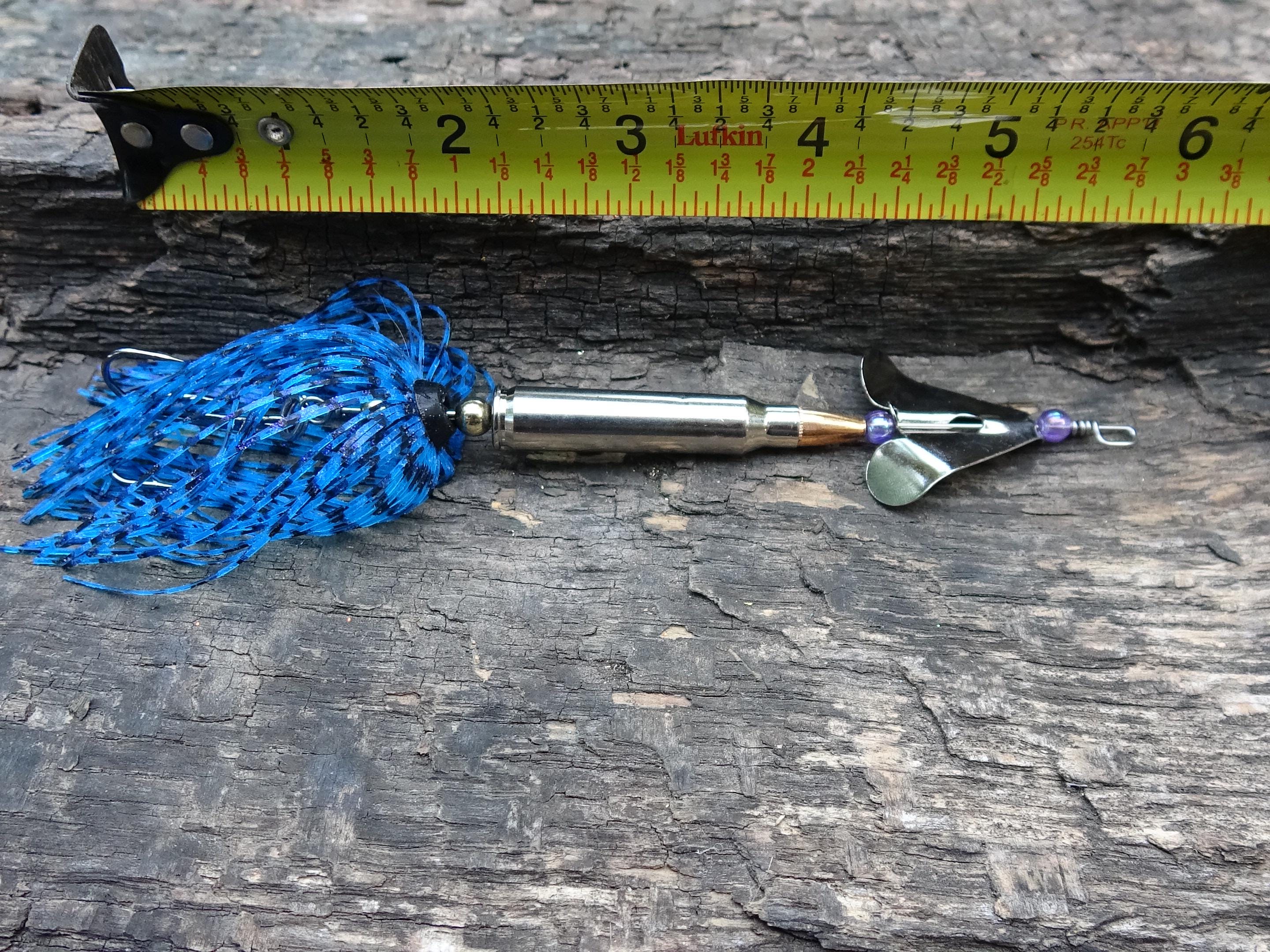 James Henry Bullet Fishing Lure 5.56/.223 electric blue silver (etsy image id: 6910847029)