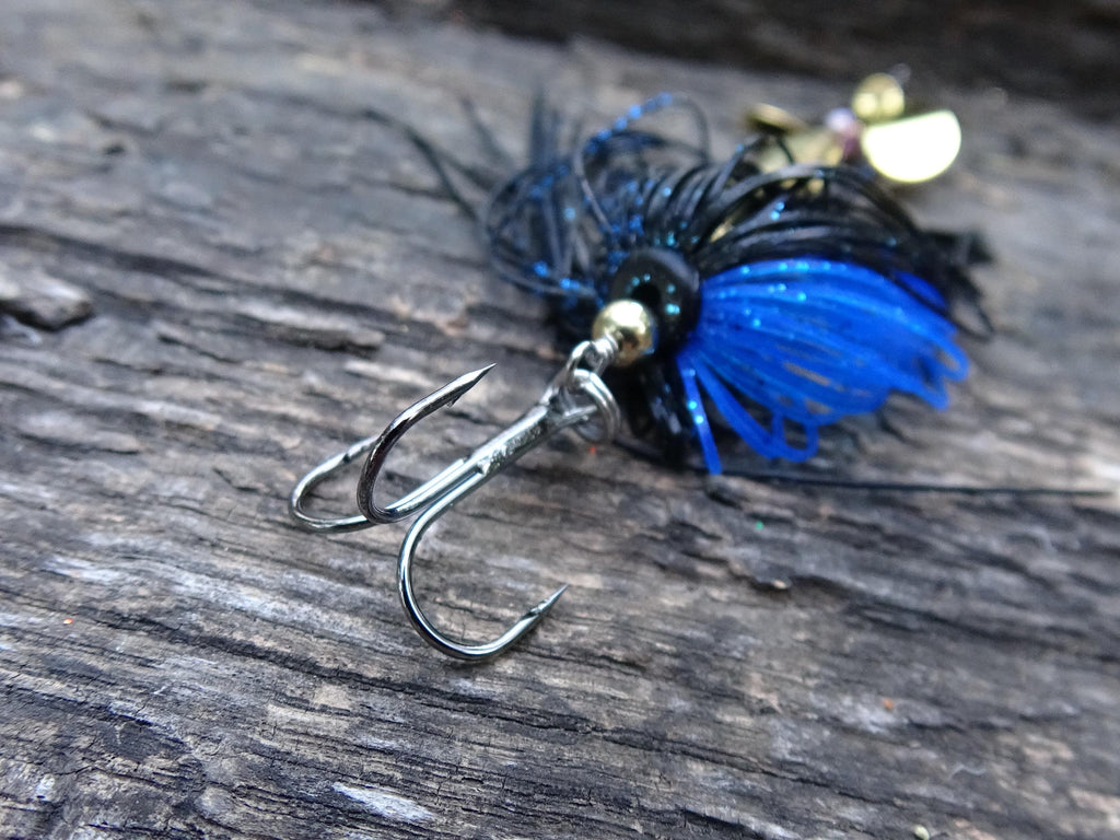 James Henry Bullet Fishing Lure 5.56/.223 black/blue gold (etsy image id: 6910878437)