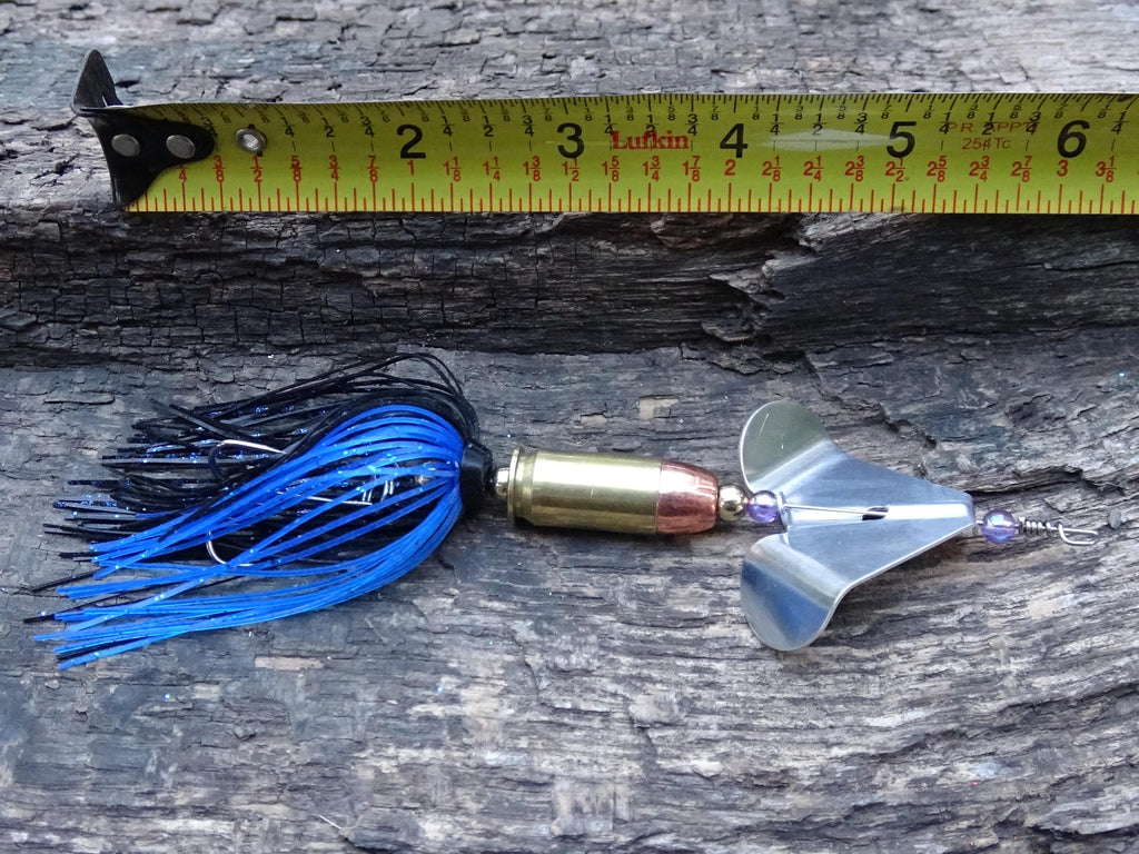 James Henry Bullet Fishing Lure .45 ACP in-line Black/Blue Brass (etsy image id: 6910900973)