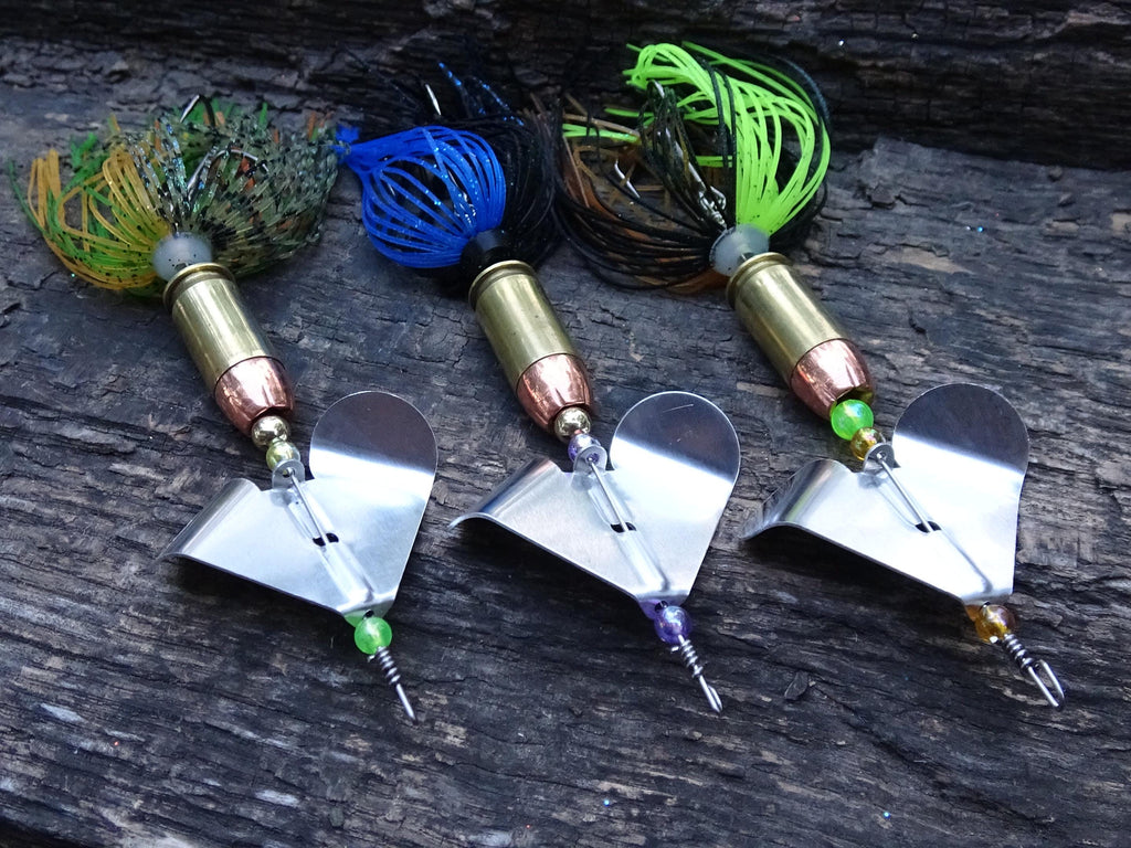 3 pack James Henry Bullet Fishing Lure .45 ACP in-line Brass (etsy image id: 6910905543)