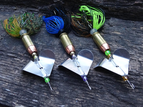 3 pack James Henry Bullet Fishing Lure .45 ACP in-line Brass (etsy image id: 6910905543)