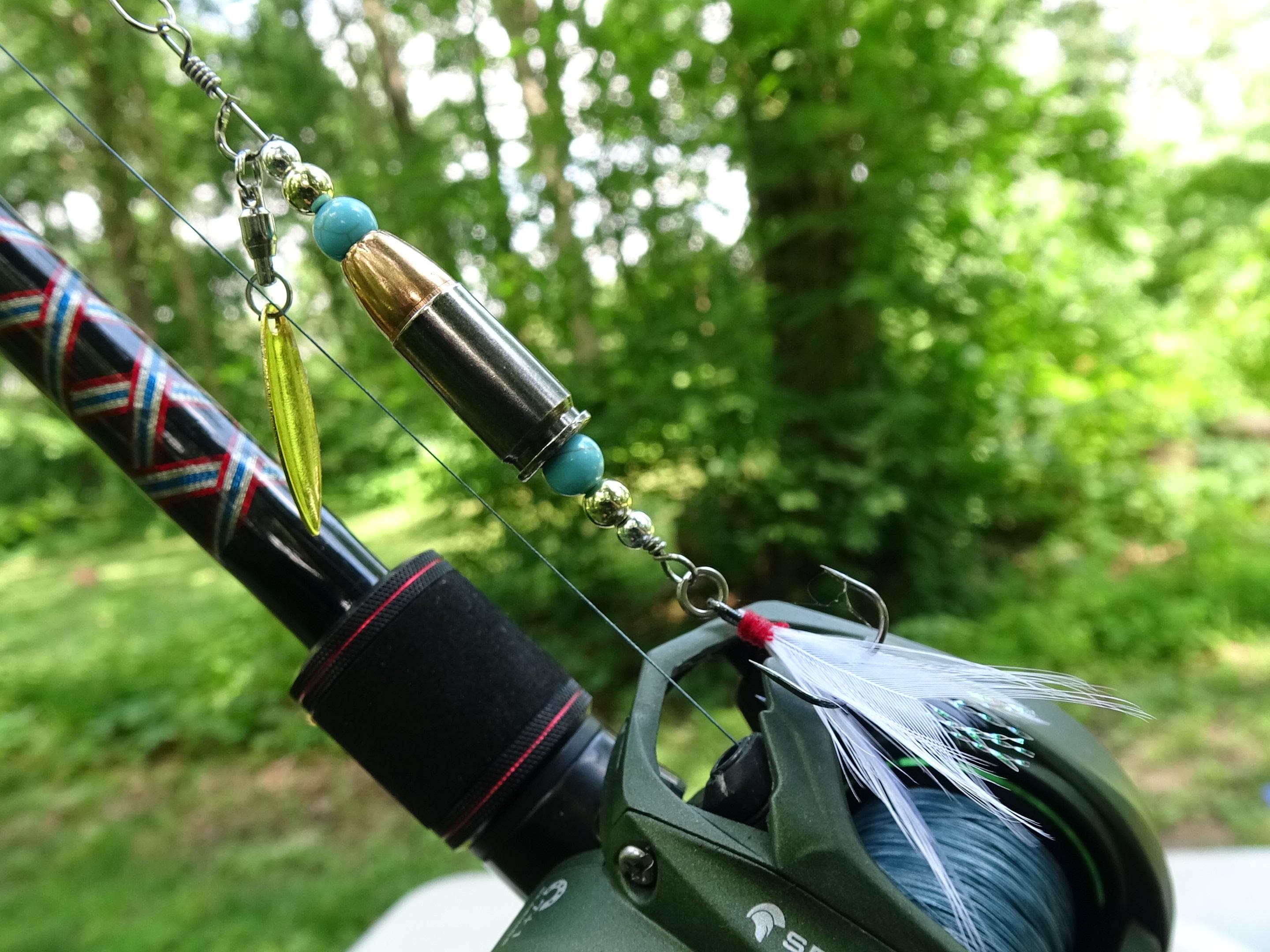 James Henry 9mm bullet fishing lure turquoise 14k .925 filled bead (etsy image id: 7019110182)