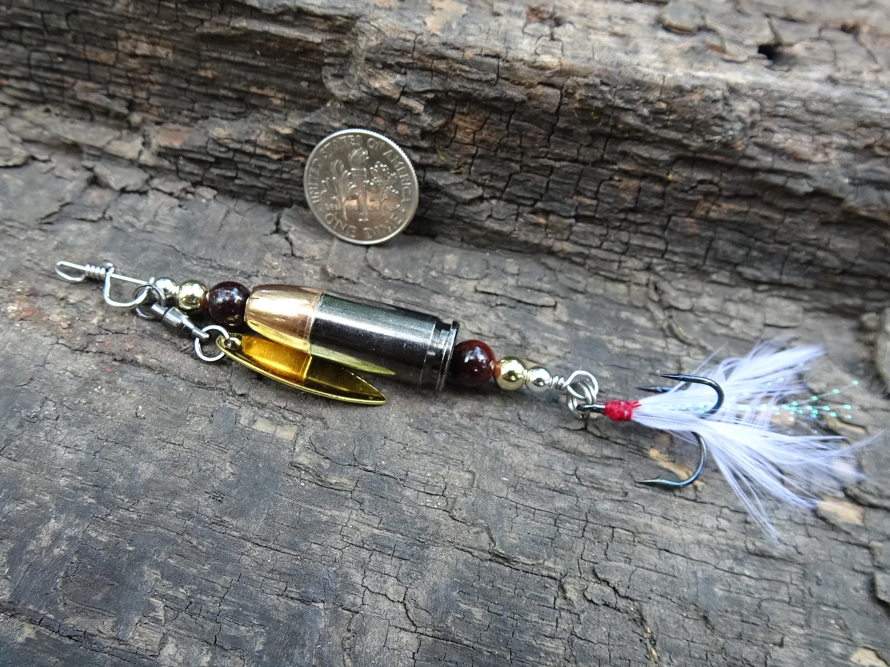 James Henry 9mm bullet fishing lure brown tigers eye bead 14k filled bead .925 filled bead (etsy image id: 7019180932)