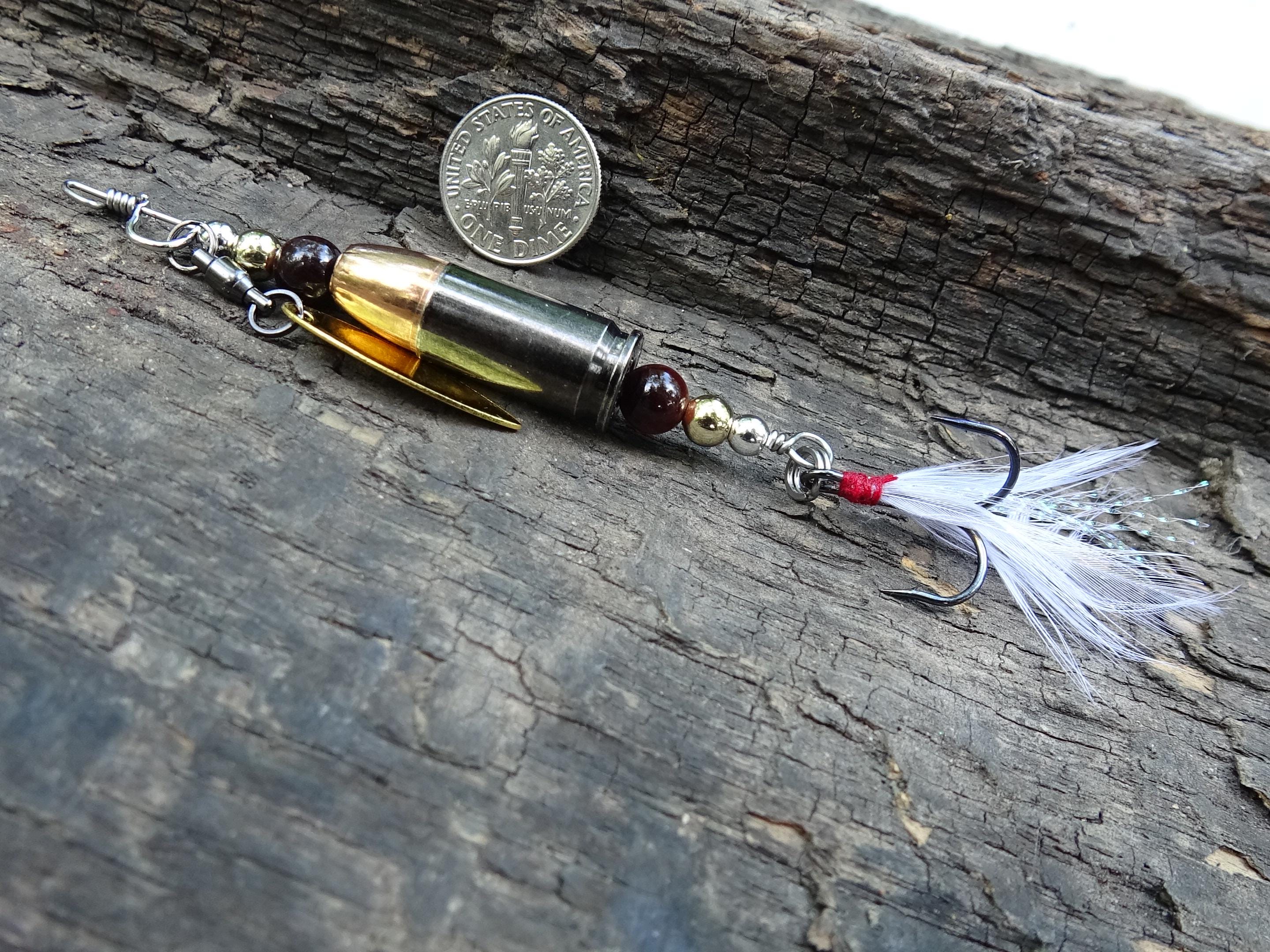 James Henry 9mm bullet fishing lure brown tigers eye bead 14k filled bead .925 filled bead (etsy image id: 7019181166)
