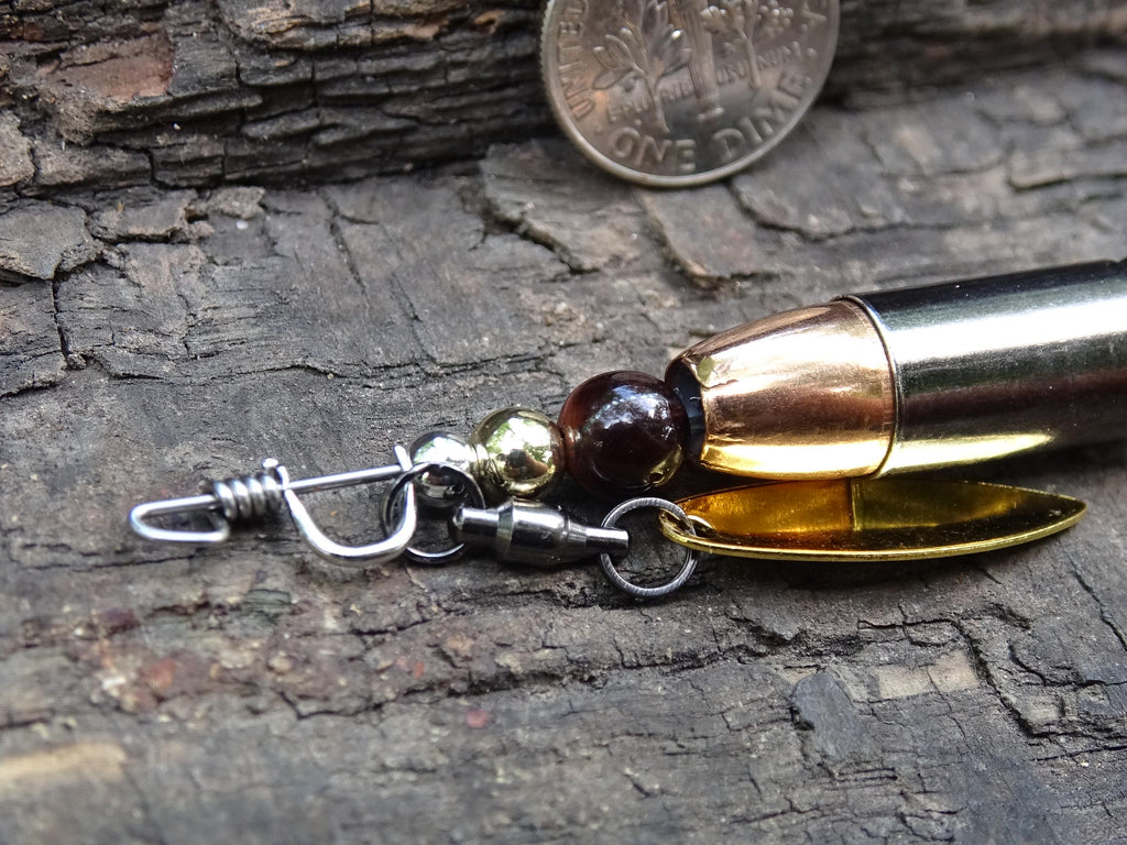 James Henry 9mm bullet fishing lure brown tigers eye bead 14k filled bead .925 filled bead (etsy image id: 7019181510)