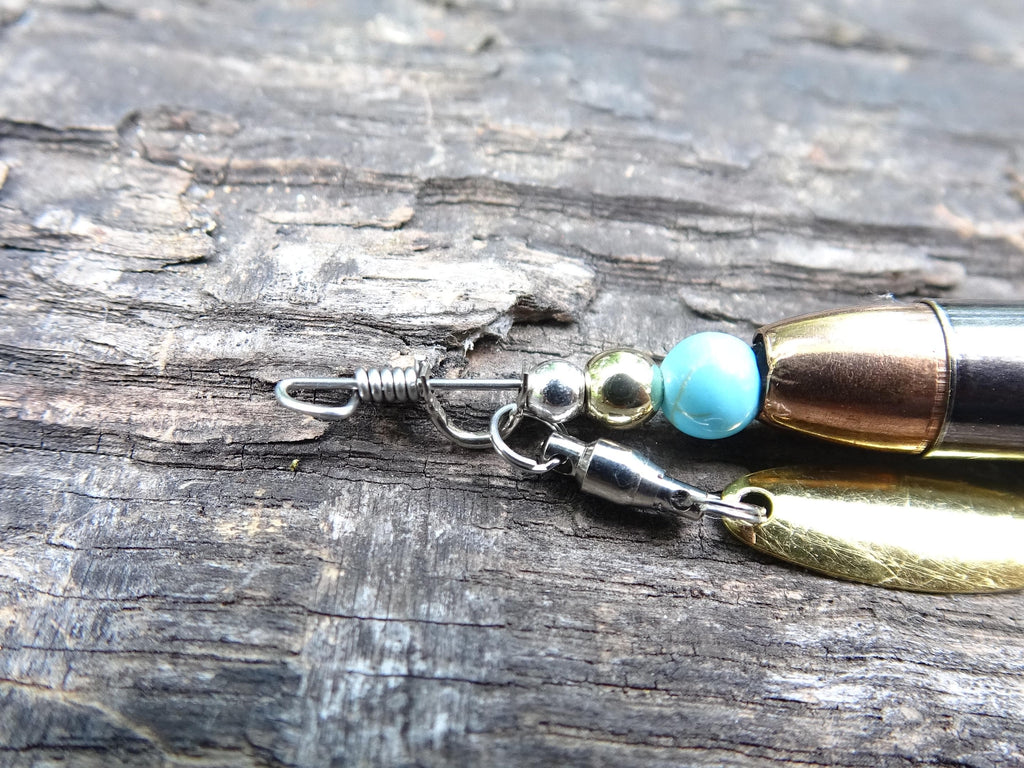 James Henry 9mm bullet fishing lure turquoise 14k .925 filled bead (etsy image id: 7019195376)