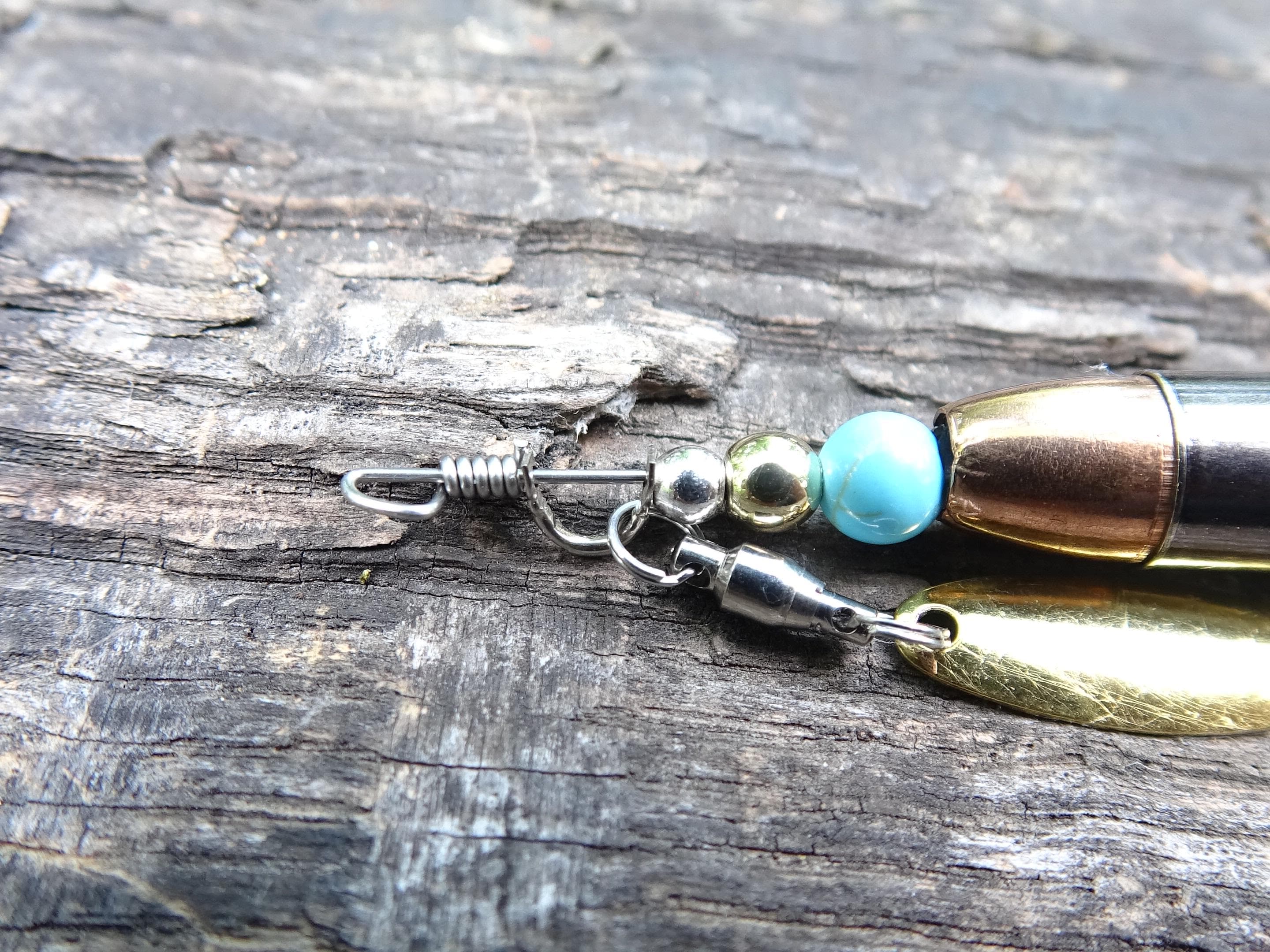 James Henry 9mm bullet fishing lure turquoise 14k .925 filled bead (etsy image id: 7019195376)