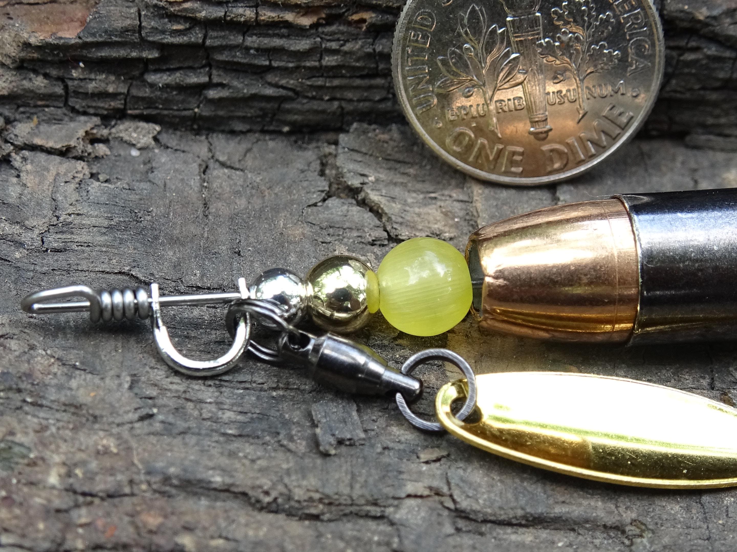 James Henry 9mm bullet fishing lure yellow moonstone bead 14k filled bead .925 filled bead (etsy image id: 7019263958)