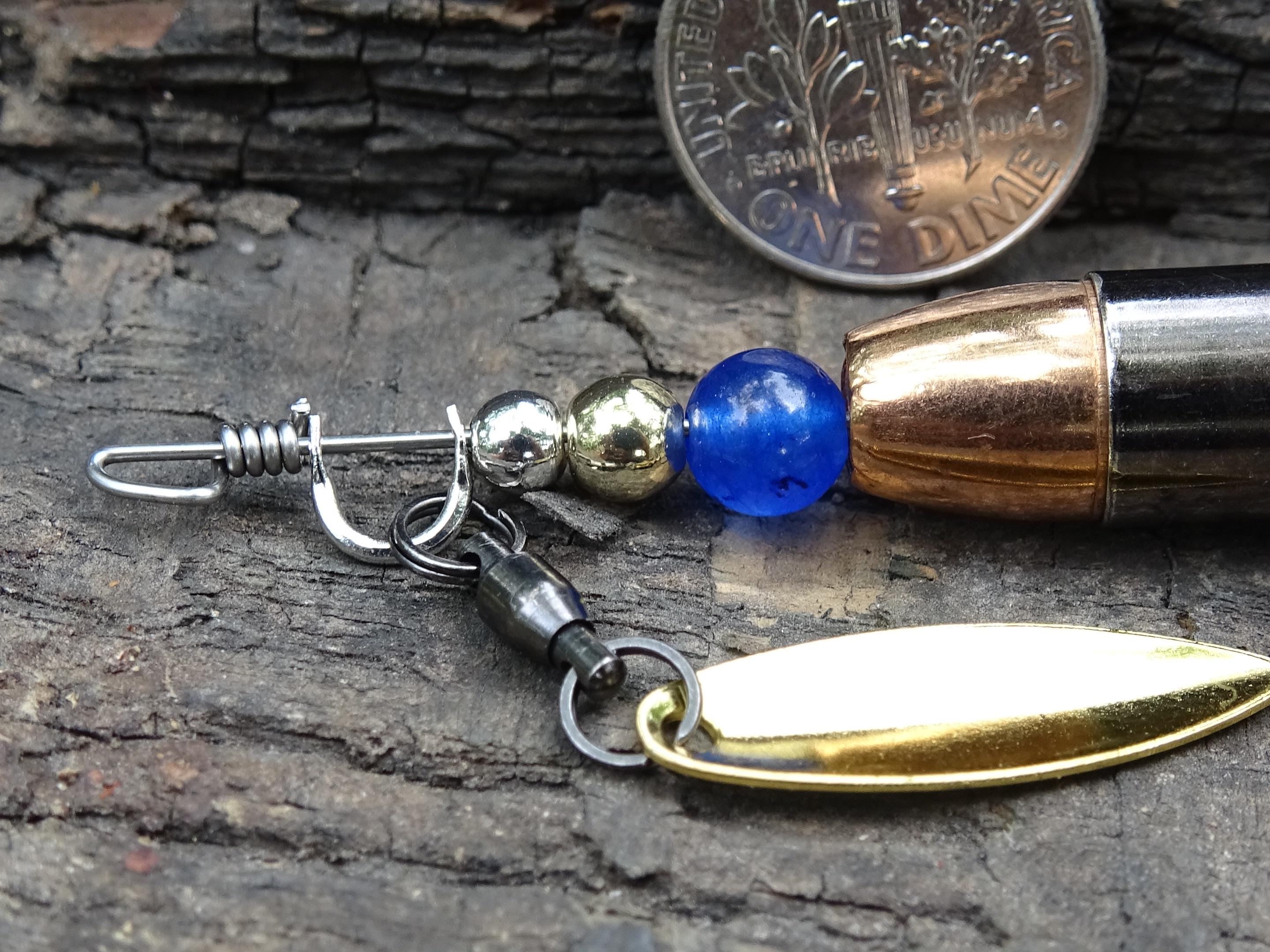 James Henry 9mm bullet fishing lure blue glass bead 14k filled bead .925 filled bead (etsy image id: 7019276788)