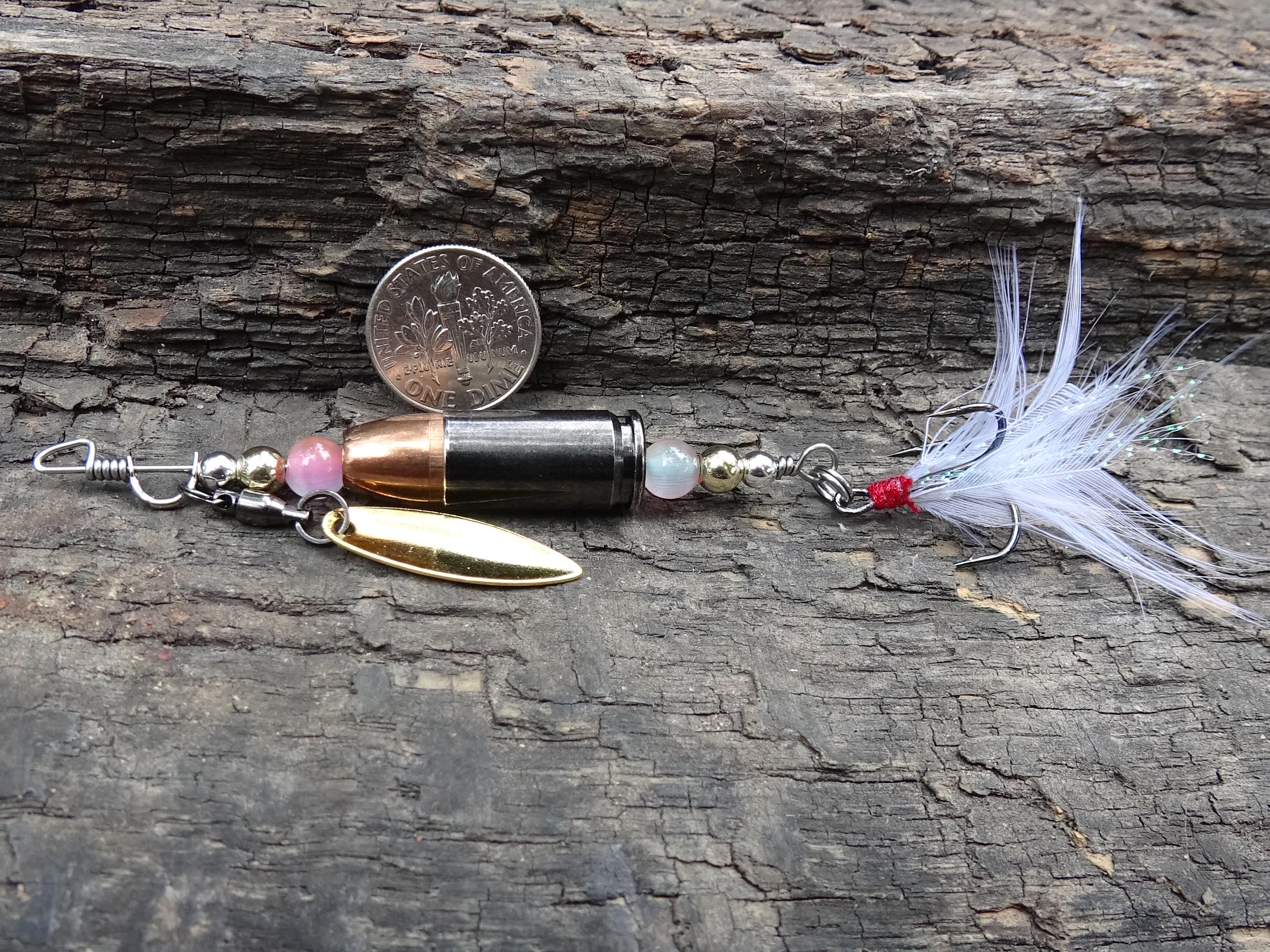 James Henry 9mm bullet fishing lure pink moonstone bead 14k filled bead .925 filled bead (etsy image id: 7019293824)