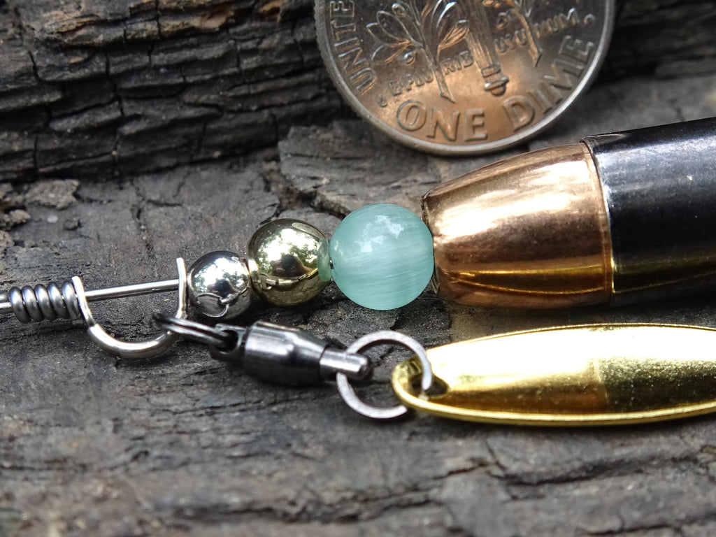 James Henry 9mm bullet fishing lure green moonstone bead 14k filled bead .925 filled bead (etsy image id: 7019308008)