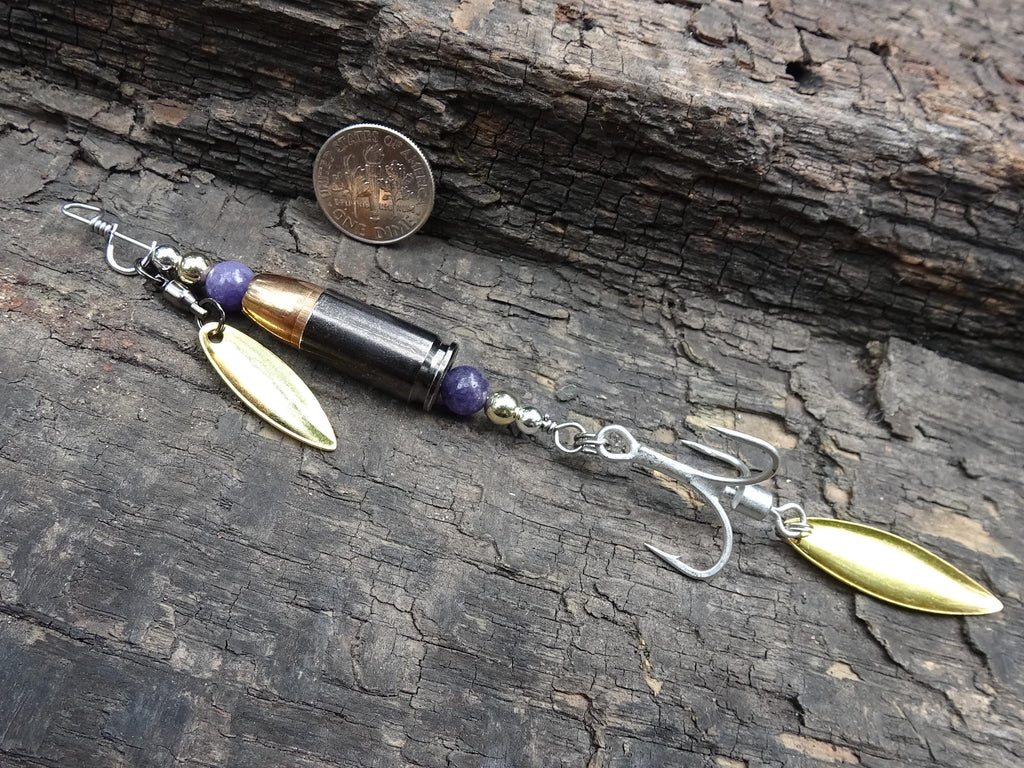James Henry 9mm bullet fishing lure lavender agate bead 14k filled bead .925 filled bead (etsy image id: 7019341502)