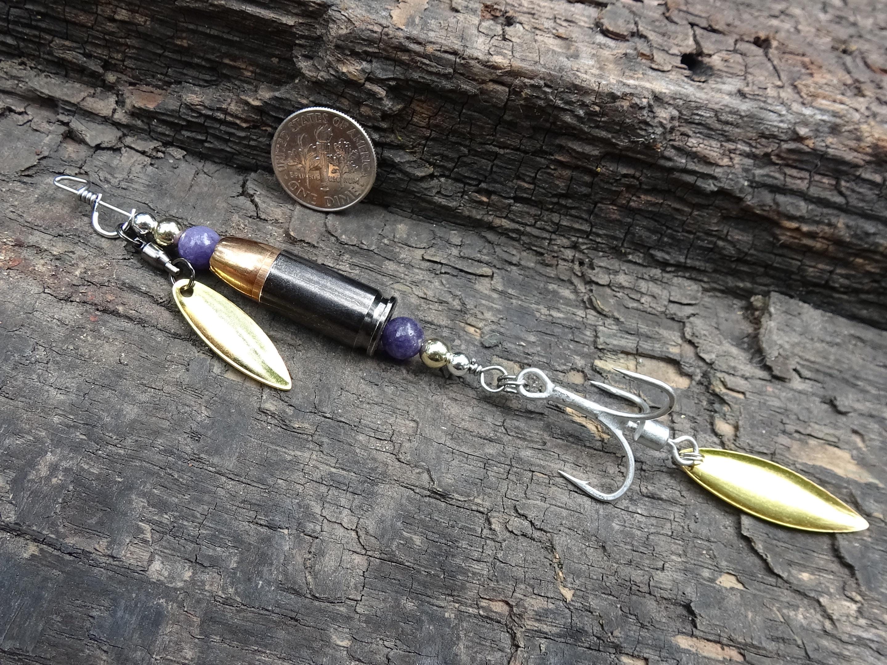 James Henry 9mm bullet fishing lure lavender agate bead 14k filled bead .925 filled bead (etsy image id: 7019341502)