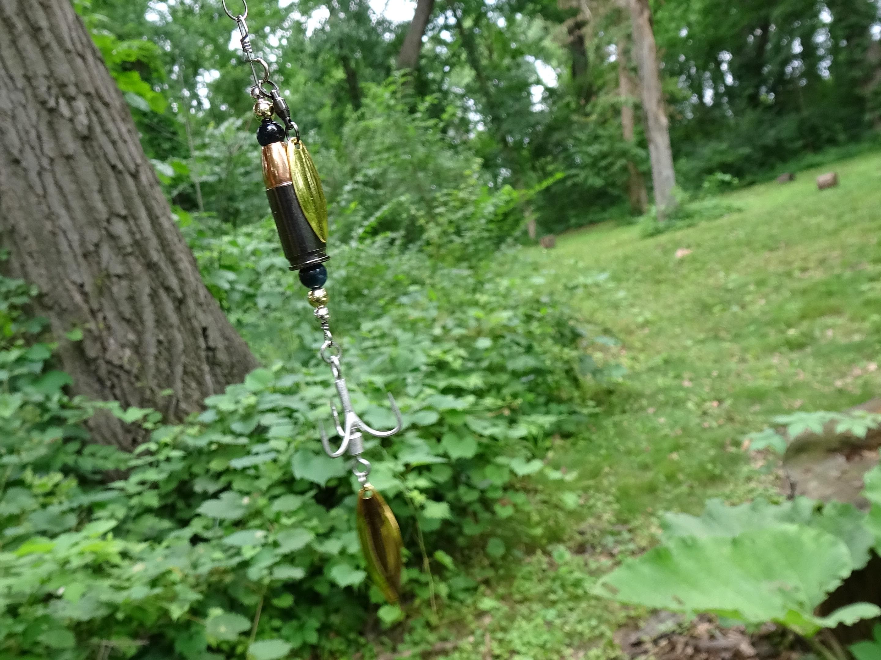 James Henry 9mm bullet fishing lure blue tigers eyet bead 14k filled bead .925 filled bead (etsy image id: 7019357168)