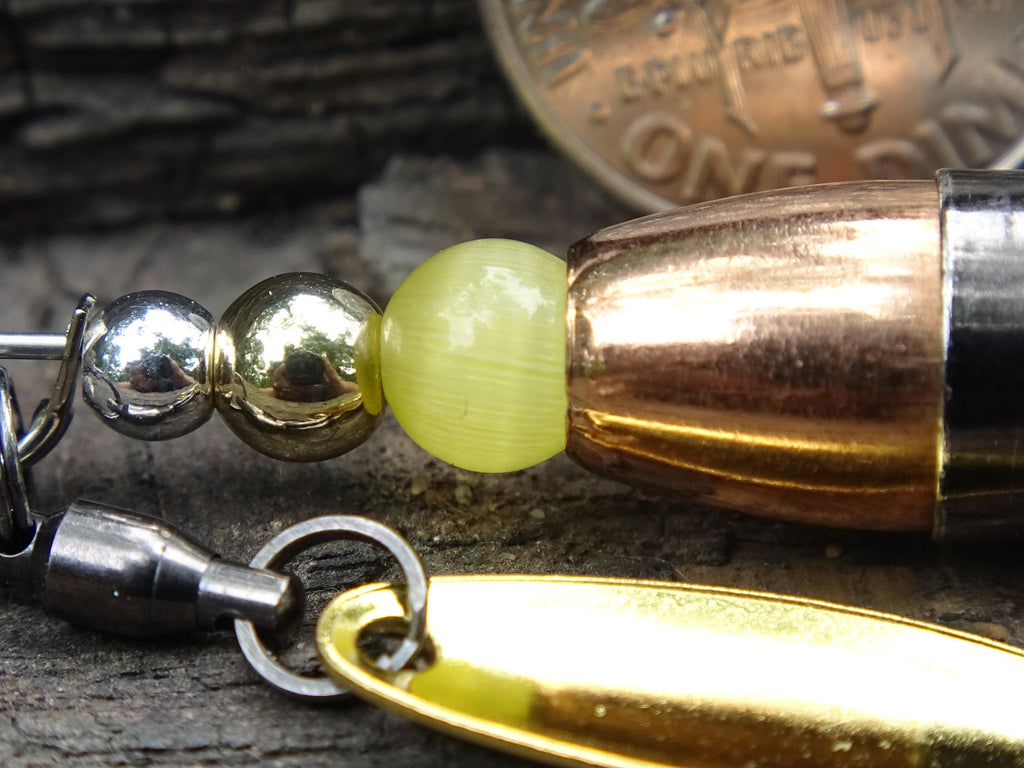 James Henry 9mm bullet fishing lure yellow moonstone bead 14k filled bead .925 filled bead (etsy image id: 7019366934)