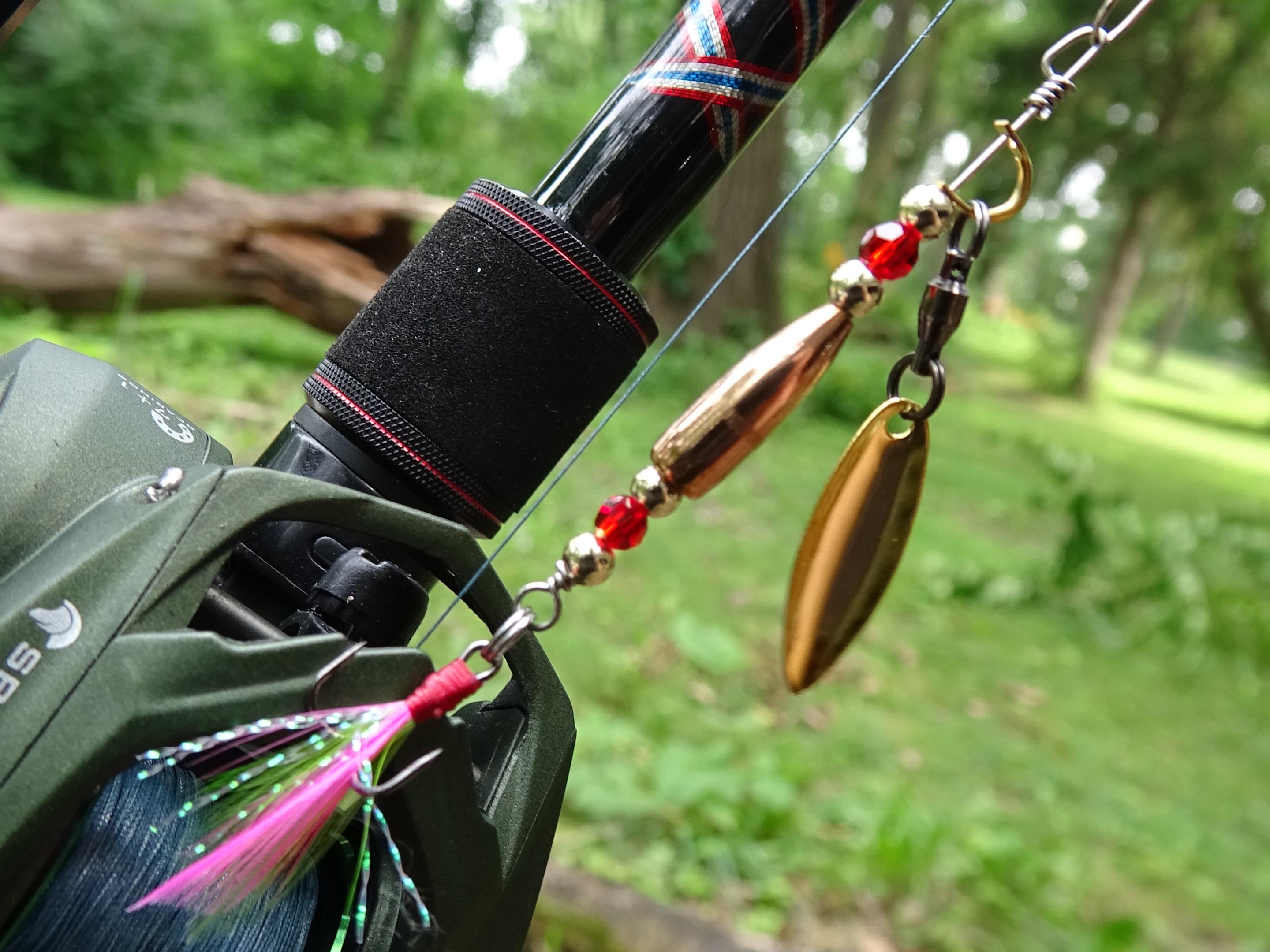James Henry Bullet Fishing Garnet crystal Lure .223 bullet 14k gold filled bead (etsy image id: 7019873442)