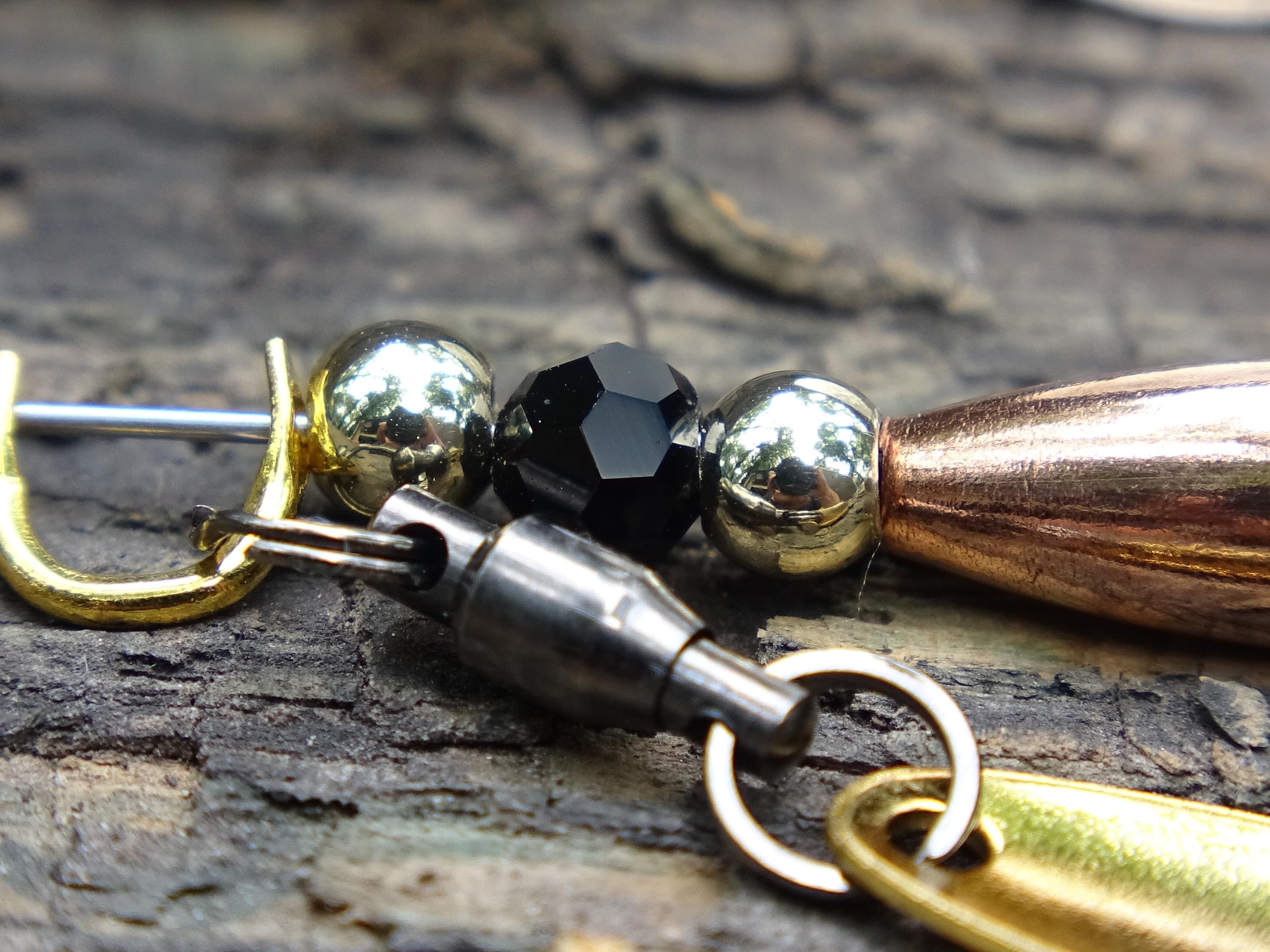 James Henry Bullet Fishing onyx crystal Lure .223 bullet 14k gold filled bead (etsy image id: 7019885554)