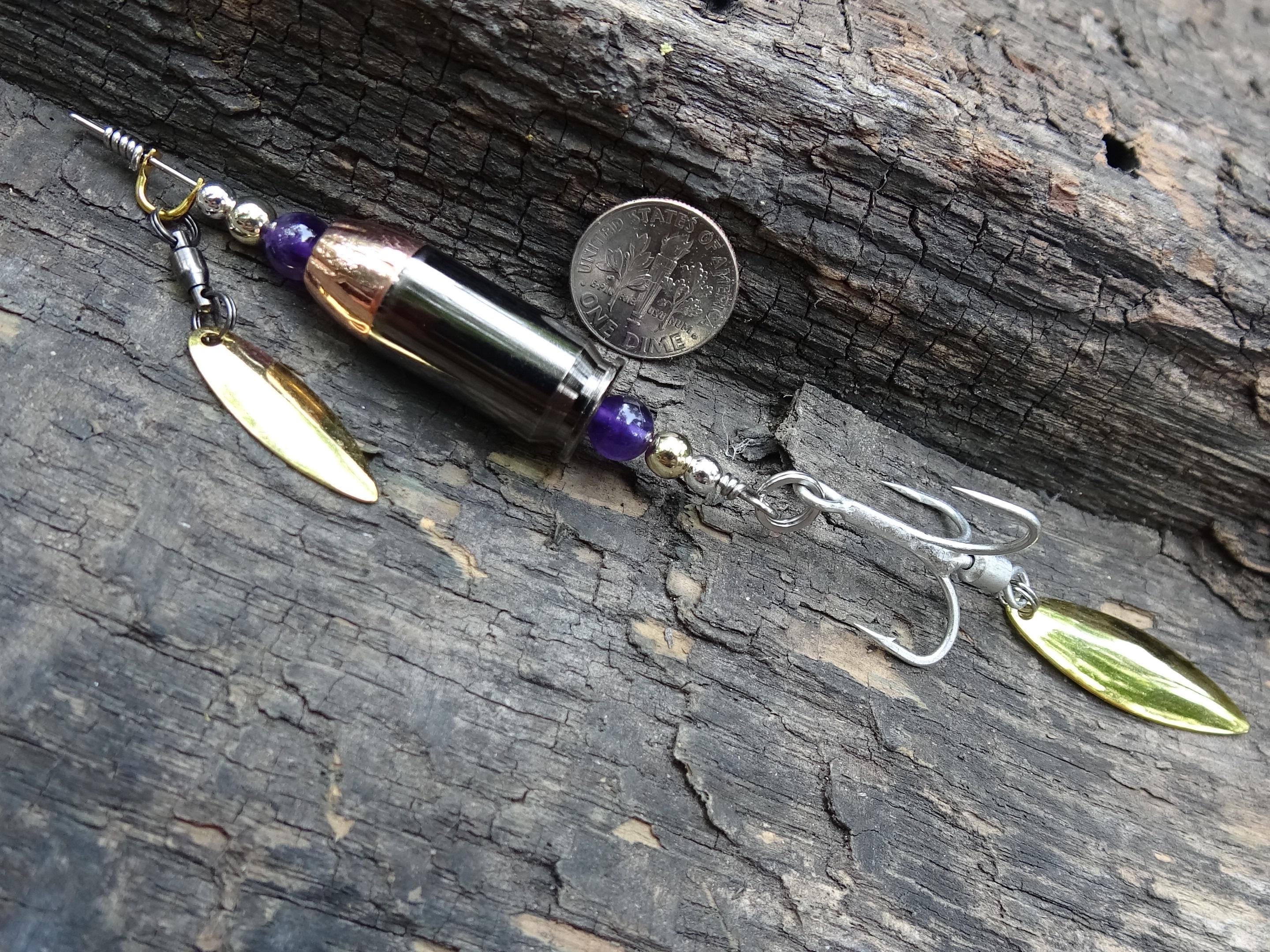 James Henry 45 ACP bullet fishing lure Amethyst bead 14k filled bead .925 filled bead (etsy image id: 7019911172)