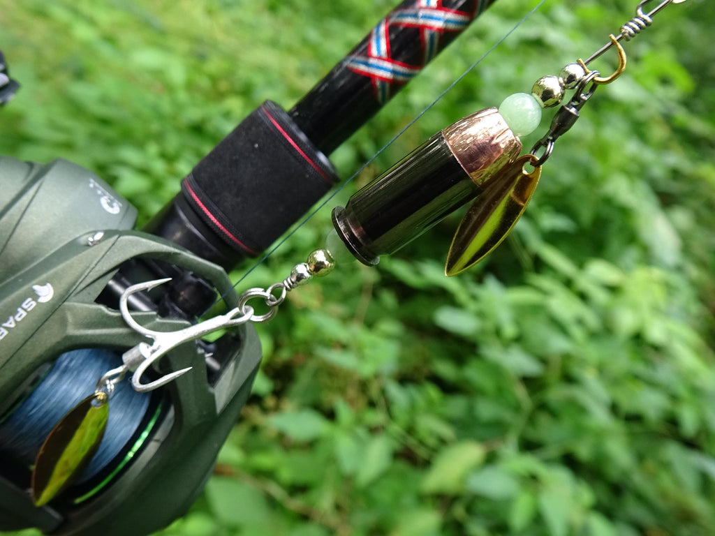 James Henry 45 ACP bullet fishing lure jade bead 14k filled bead .925 filled bead (etsy image id: 7019978858)